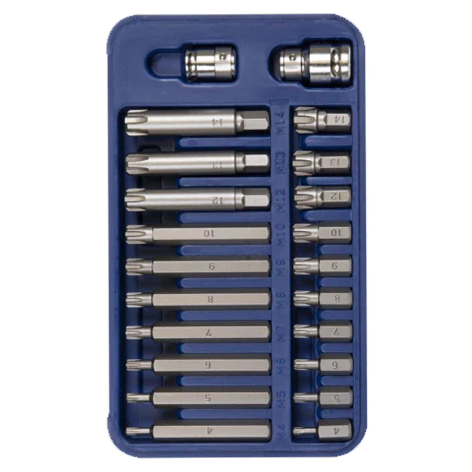 Sealey Ribe Bit Set 22pc 3/8" & 1/2"Sq Drive