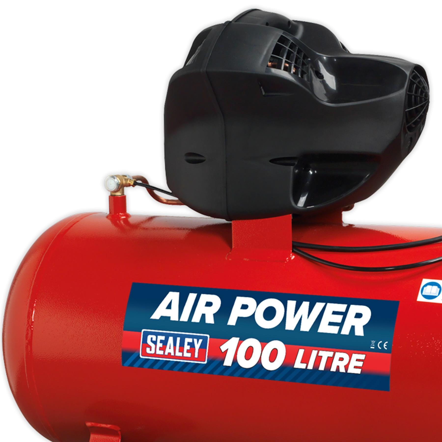 Sealey Compressor 100L V-Twin Belt Drive 3hp Oil Free