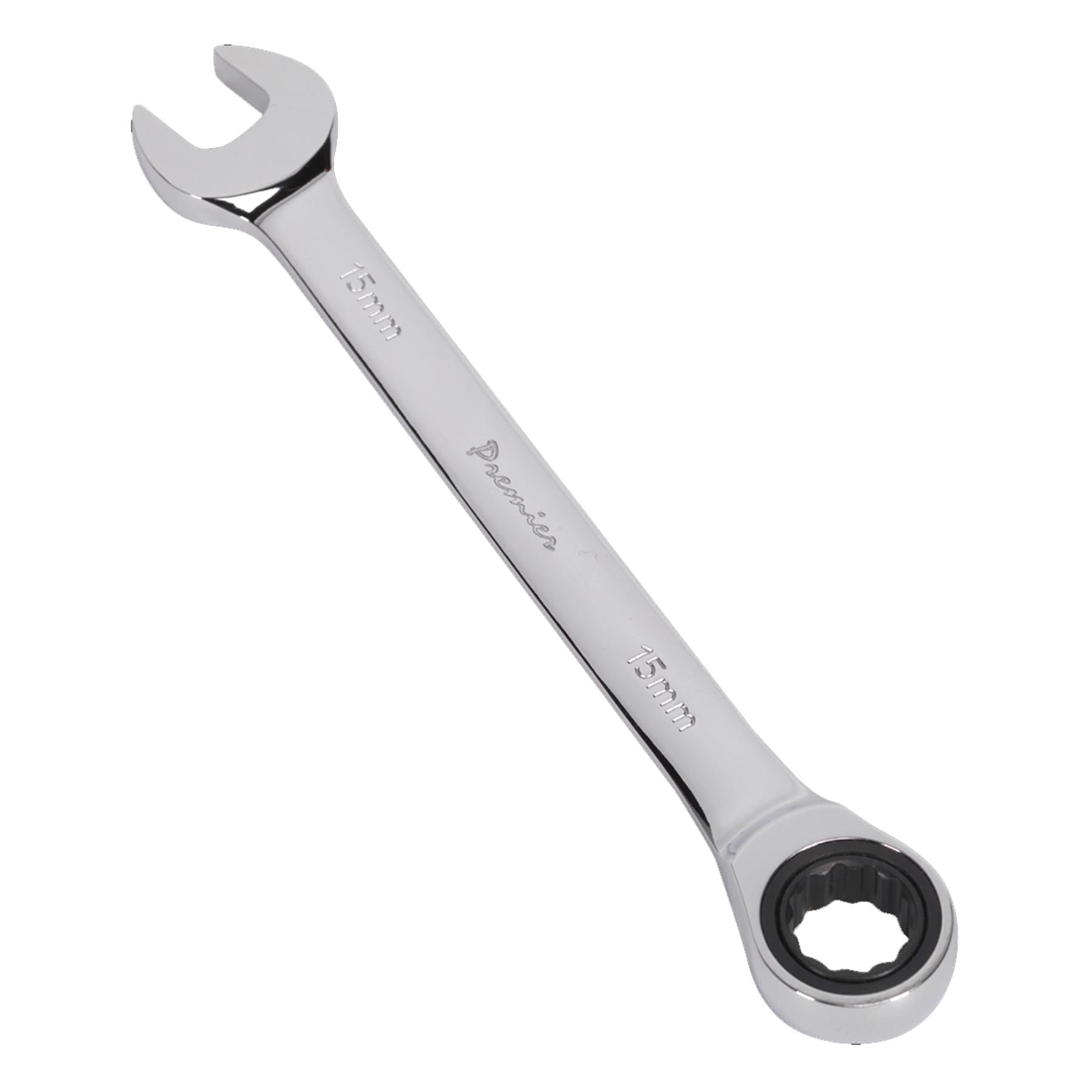 Sealey Ratchet Combination Spanner 15mm Chrome Vanadium steel