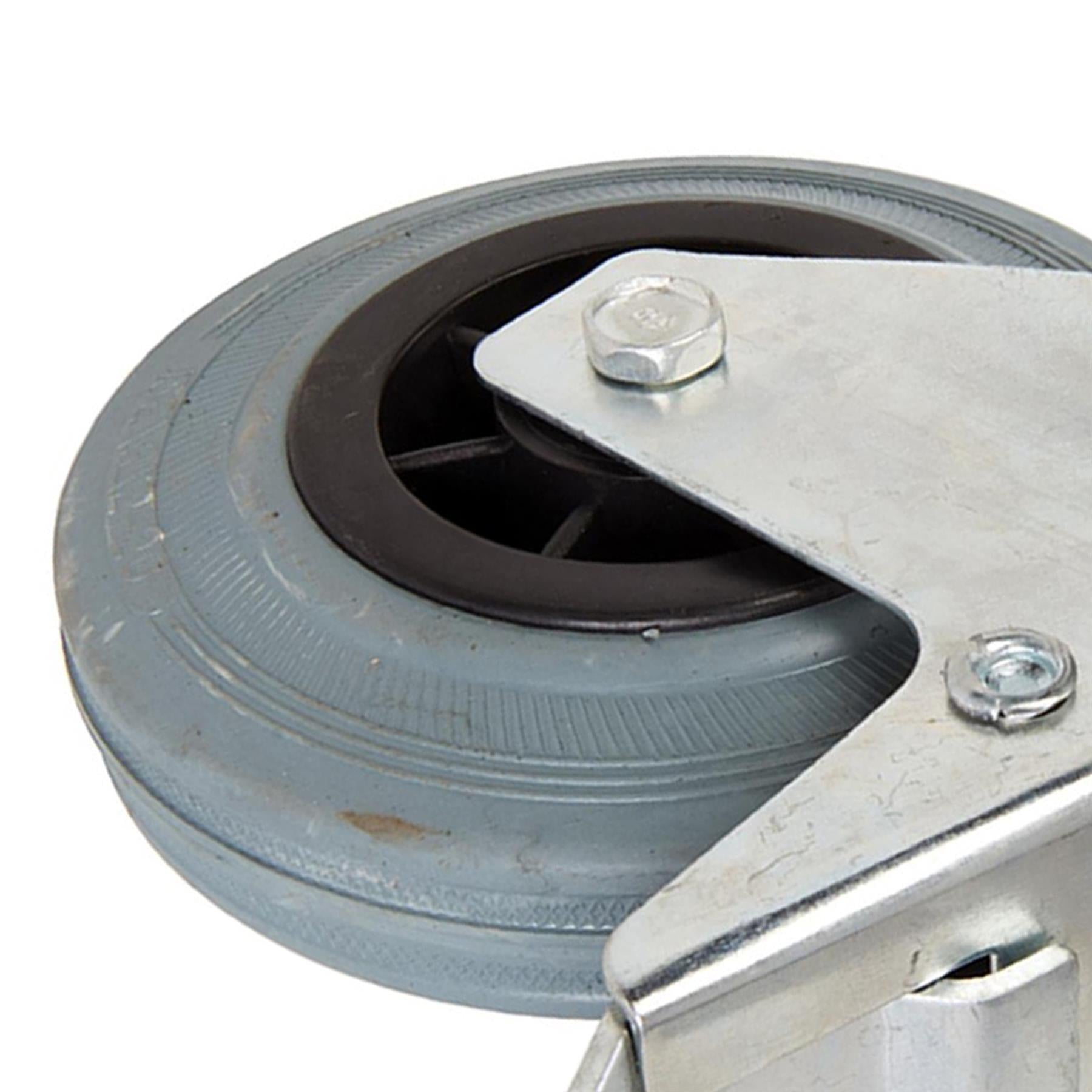 Heavy Duty 125mm Rubber Swivel Castor Wheels Trolley Caster Brake Cyan