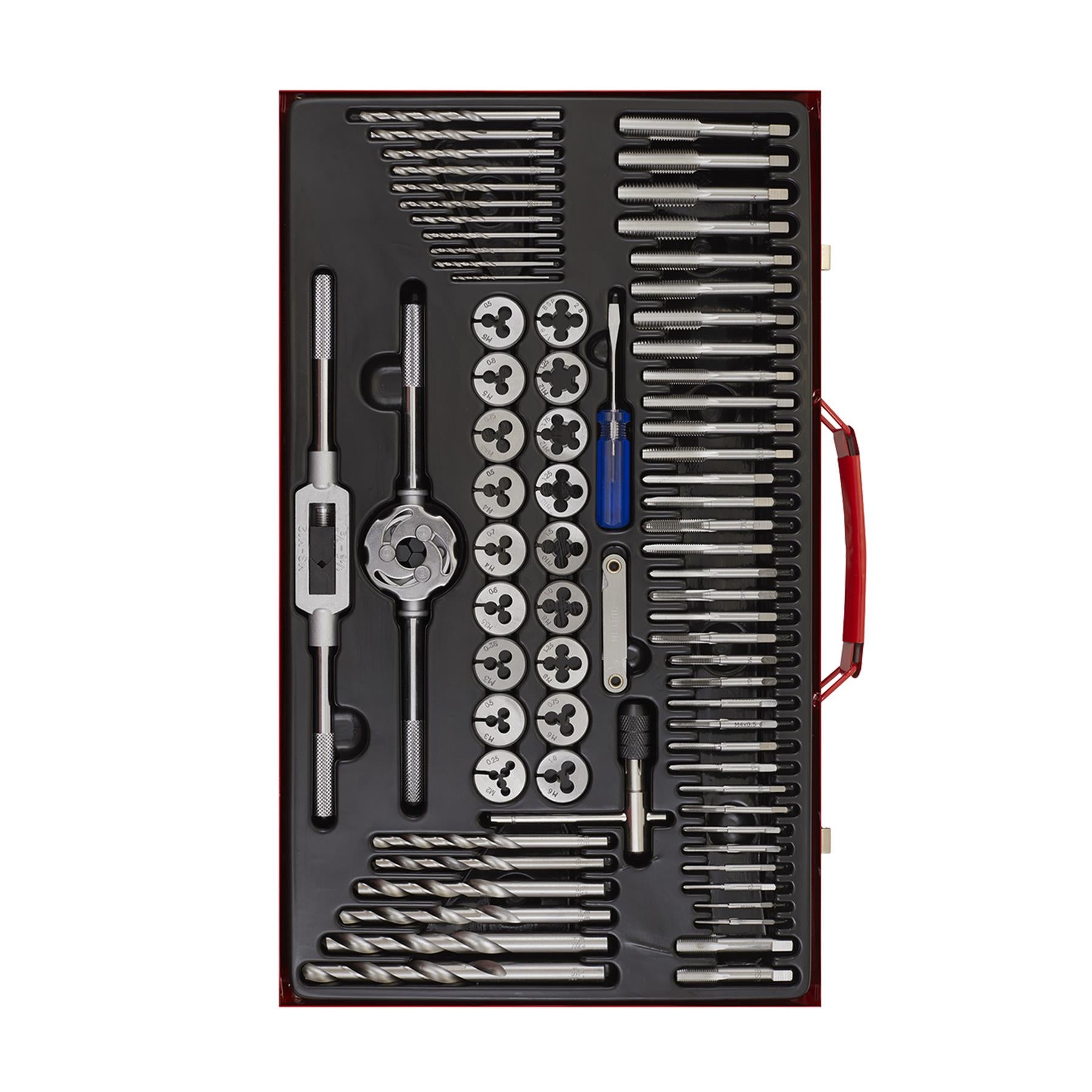 Sealey 76pc Tap and Die Set Split Dies Metric Thread Cutting Tool M3 - M12 Steel