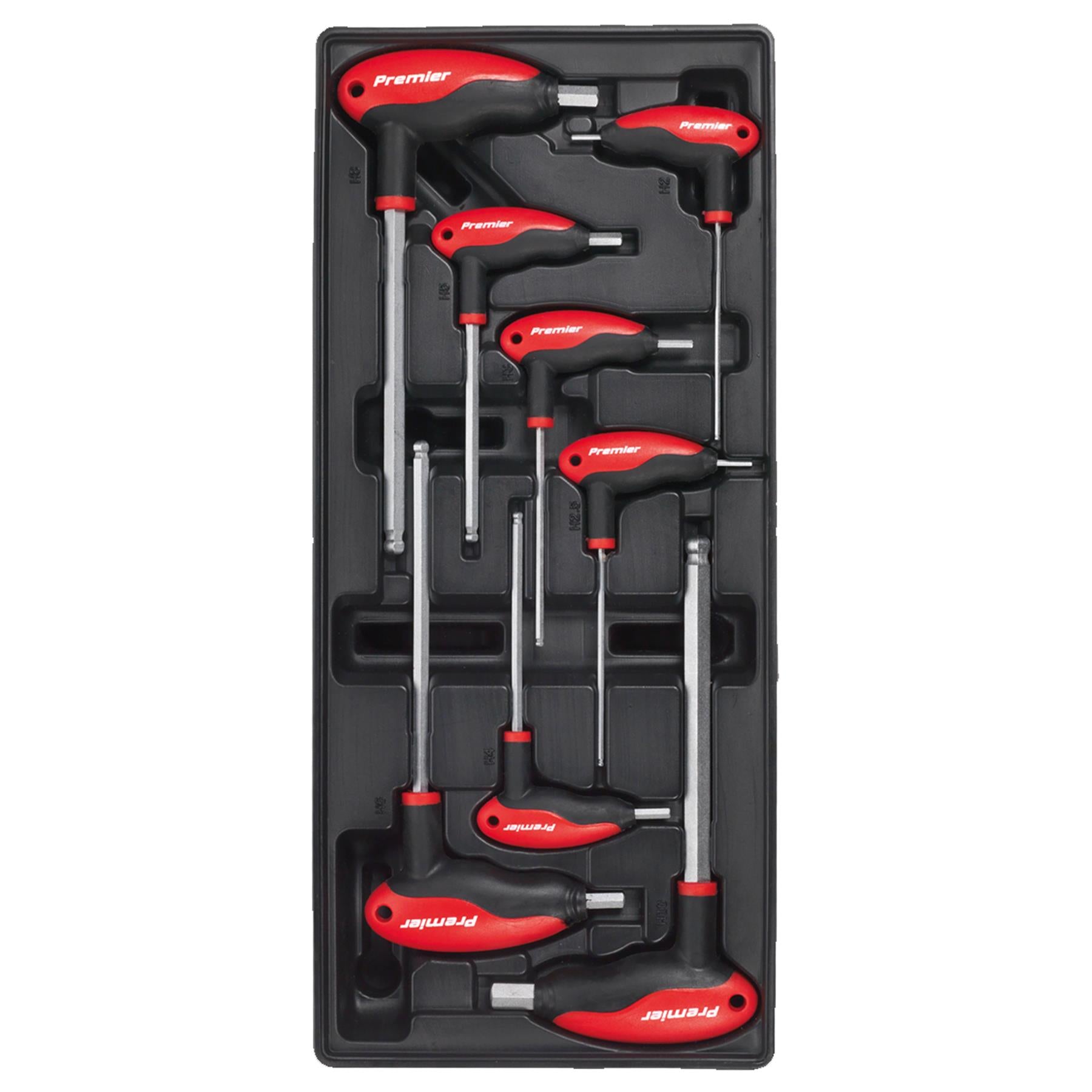 Sealey Tool Tray with T-Handle Ball-End Hex Key Set 8pc