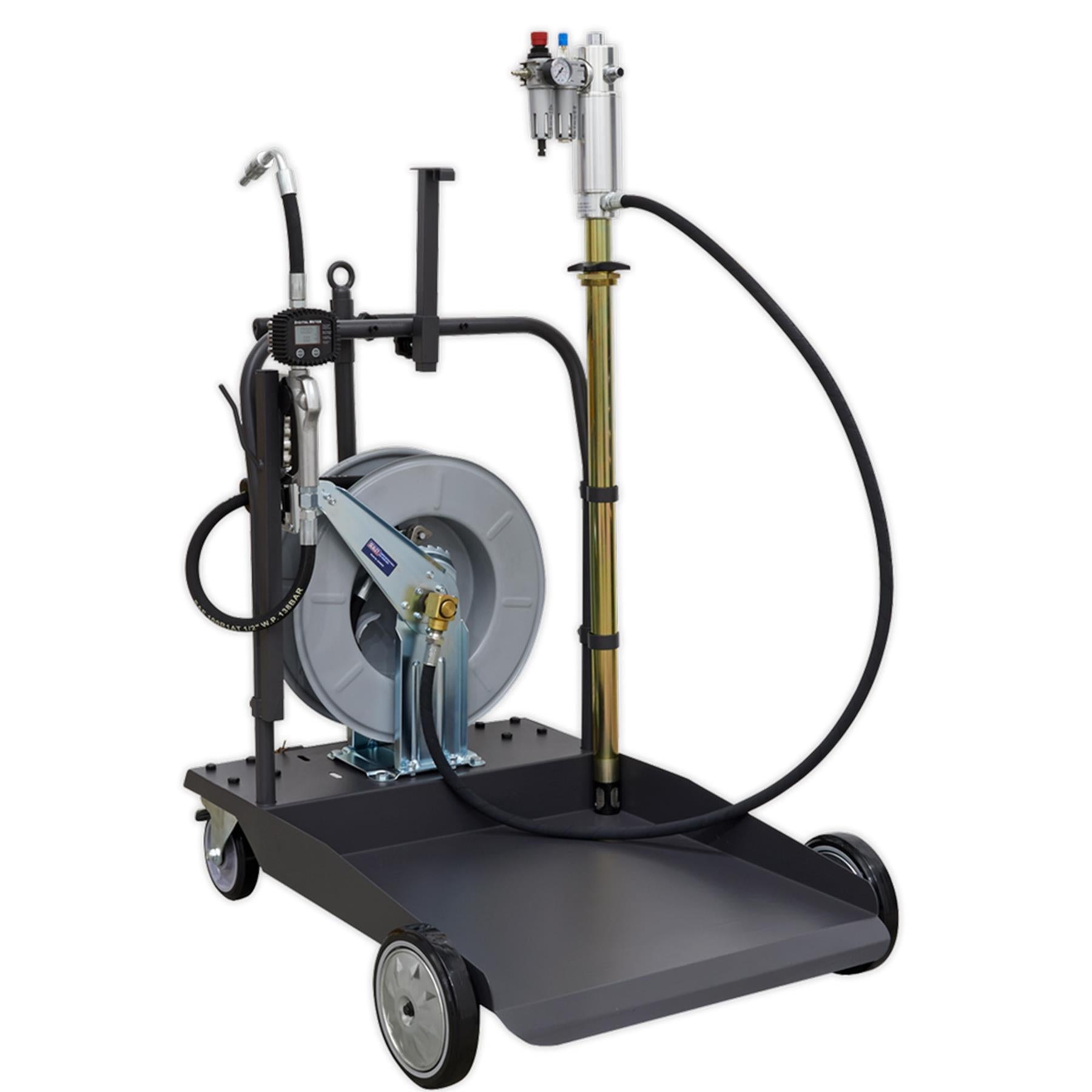 Sealey Oil Dispensing System Air Op with 10m Retractable Hose Reel