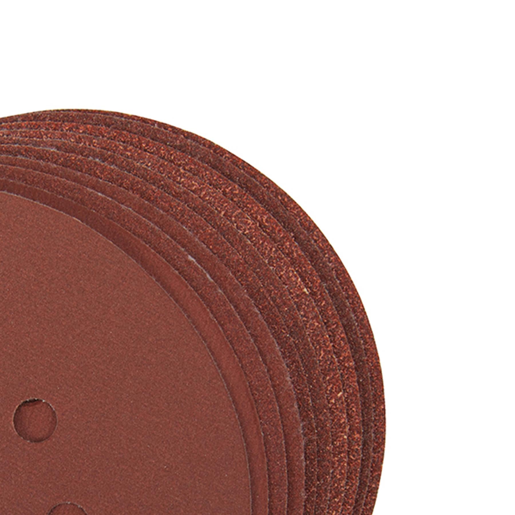Hook & Loop Punched Disc 150mm 10Pk 4 X 60G, 2 X 80G, 2 X 120G & 2 X 240 Grit