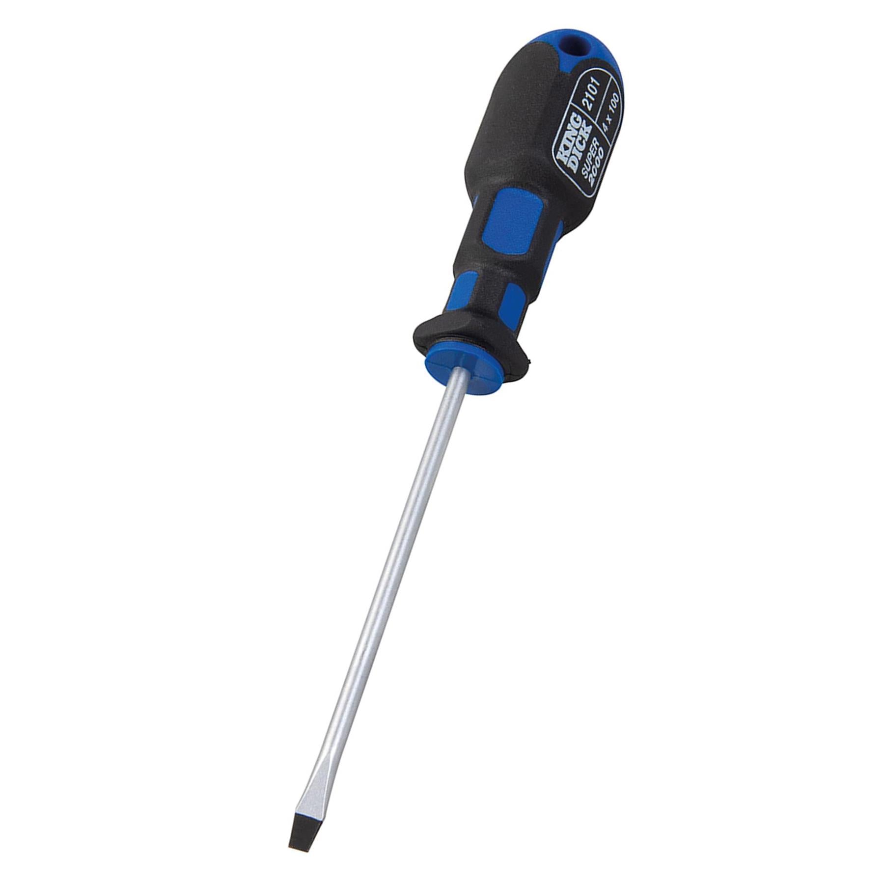 King Dick 4 X 100mm Slotted Screwdriver British Made Soft Grip