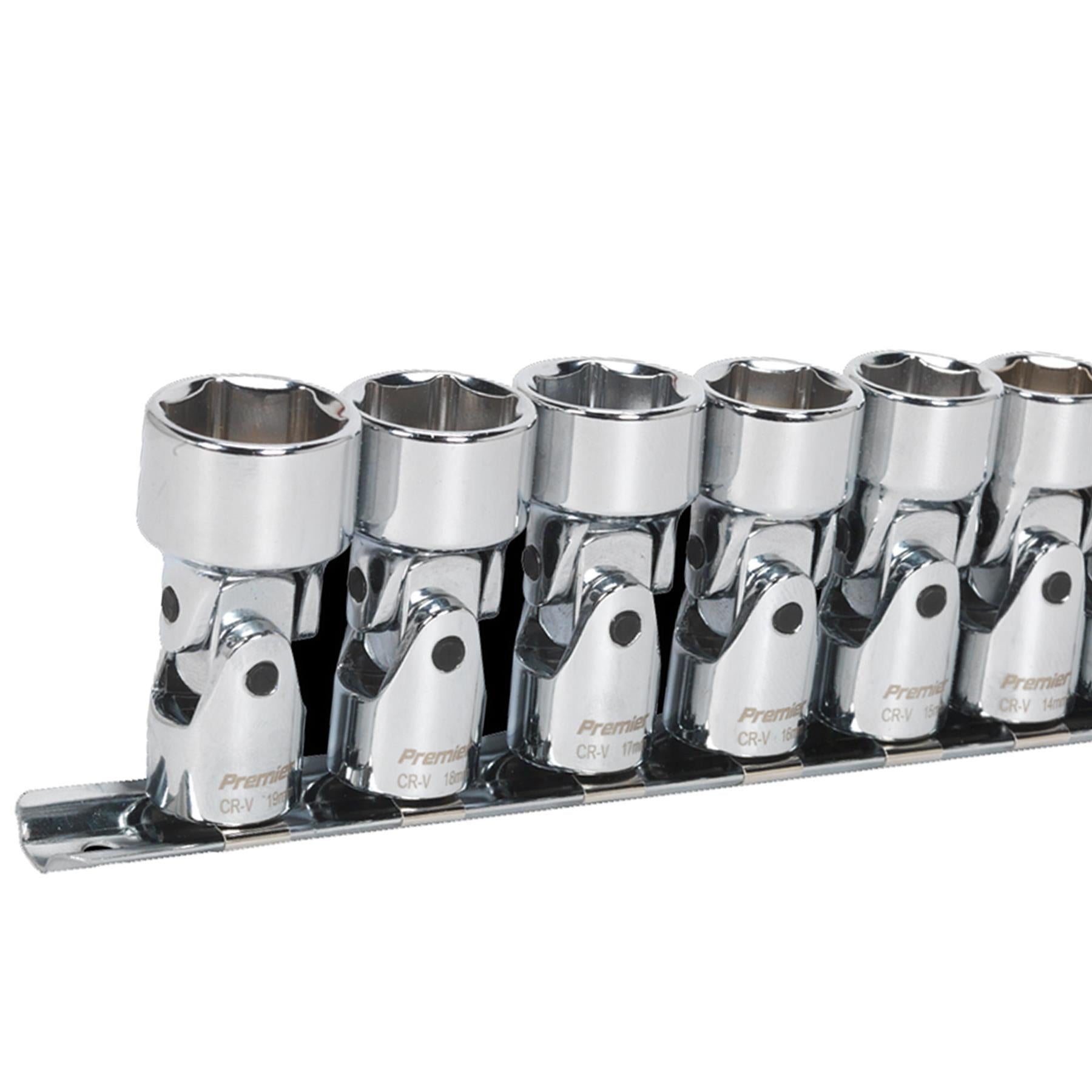 Sealey Universal Joint Socket Set 10pc 3/8"Sq Dr 6pt WallDrive MM