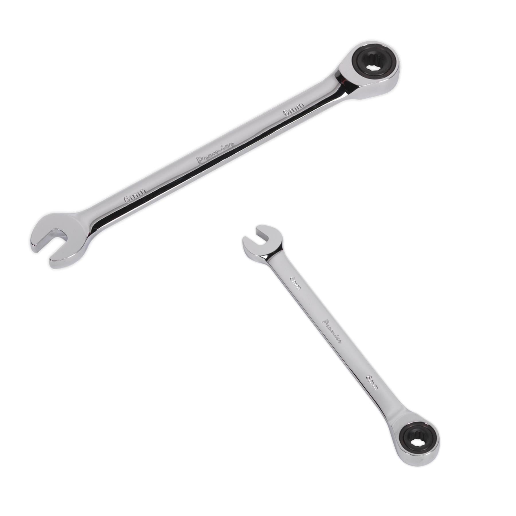 Sealey Ratchet Combination Spanner 6mm Chrome Vanadium Steel