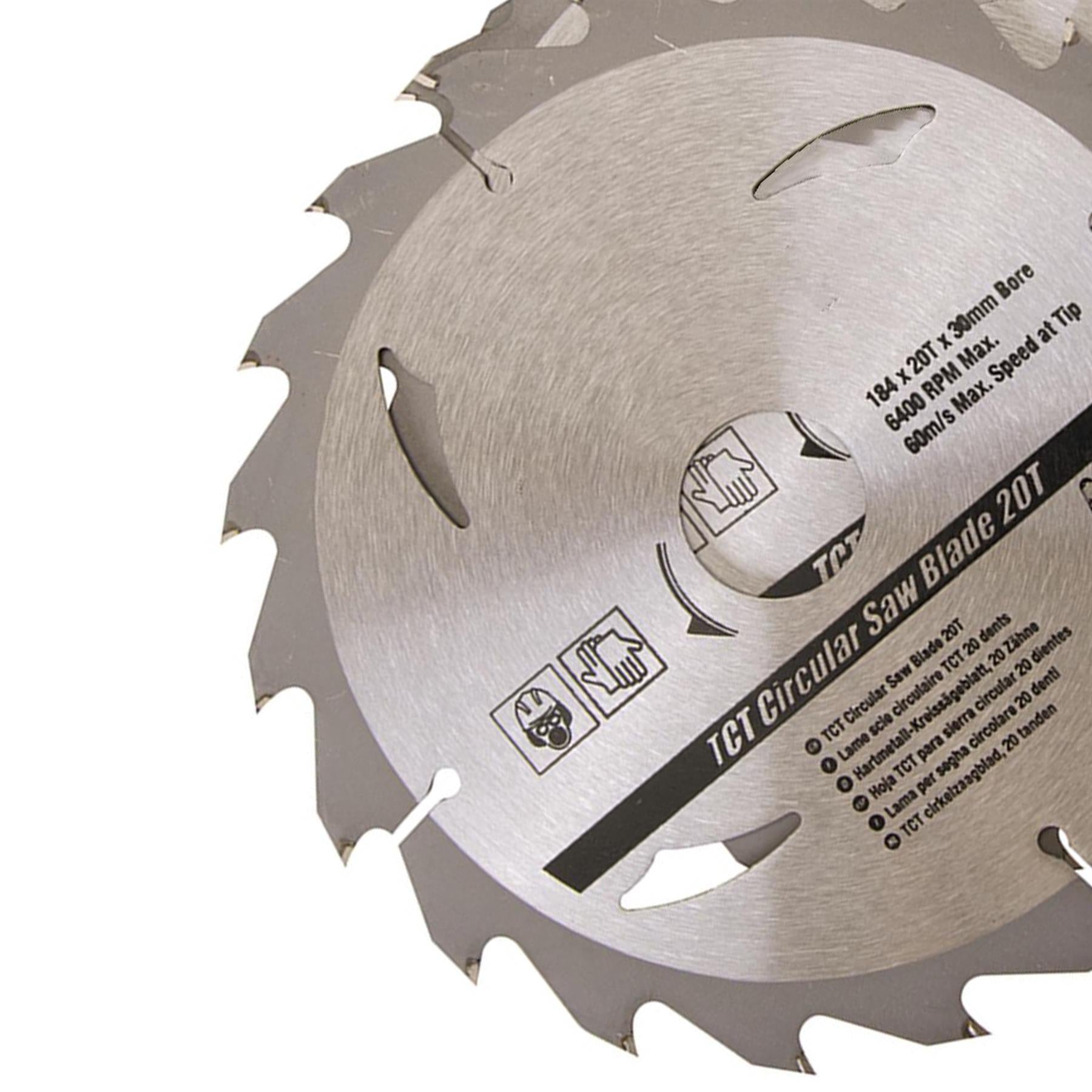 3 Piece TCT Circular Saw Blade Set 184 x 30 - 20, 16mm Rings