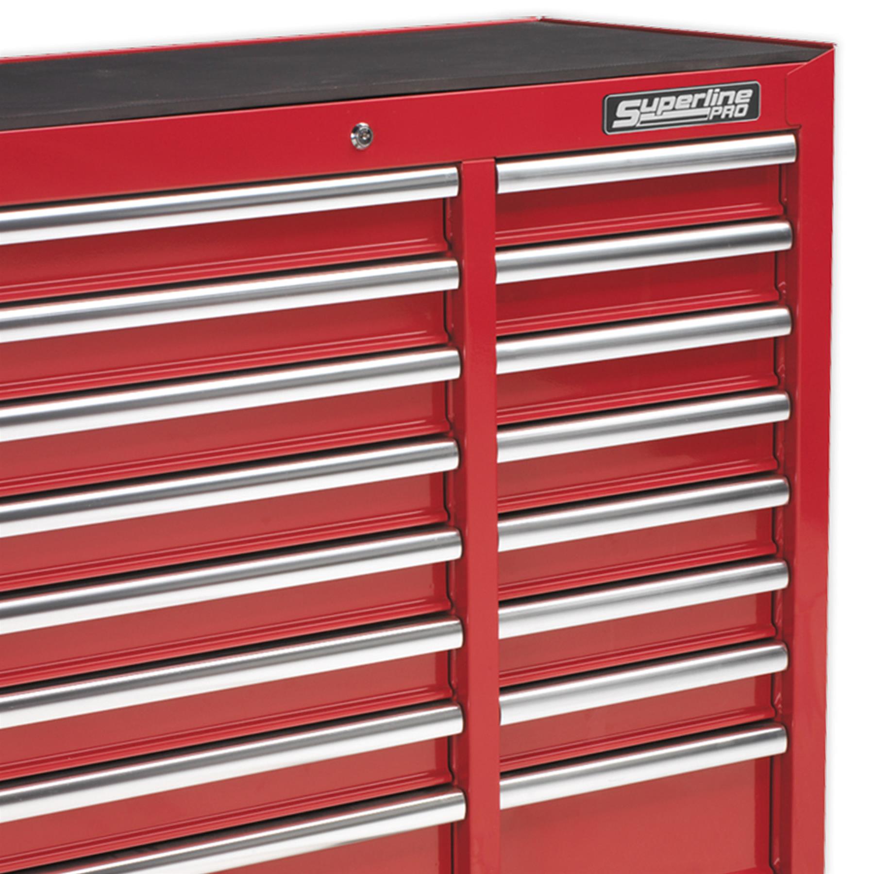Sealey Rollcab 16 Drawer with Ball Bearing Slides Heavy-Duty - Red