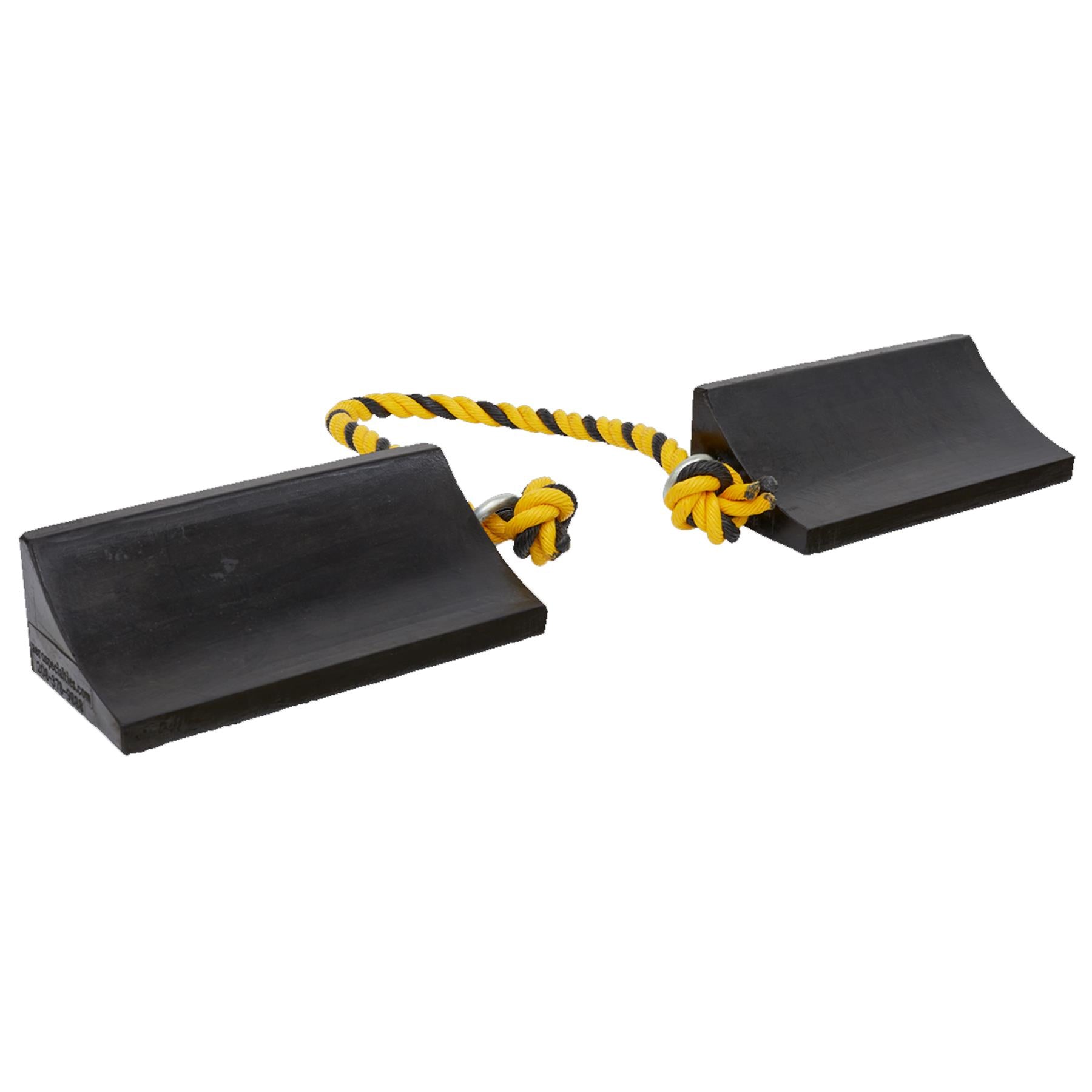 Rubber Wheel Chocks Heavy-Duty - Pair Durable 2.1kg rubber wheel chocks Sealey