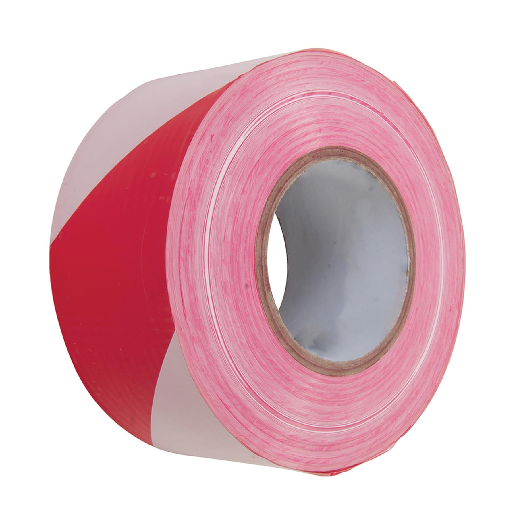 Barrier Tape - 70mm X 500M Red/White Safety For Marking Out Hazardous Areas