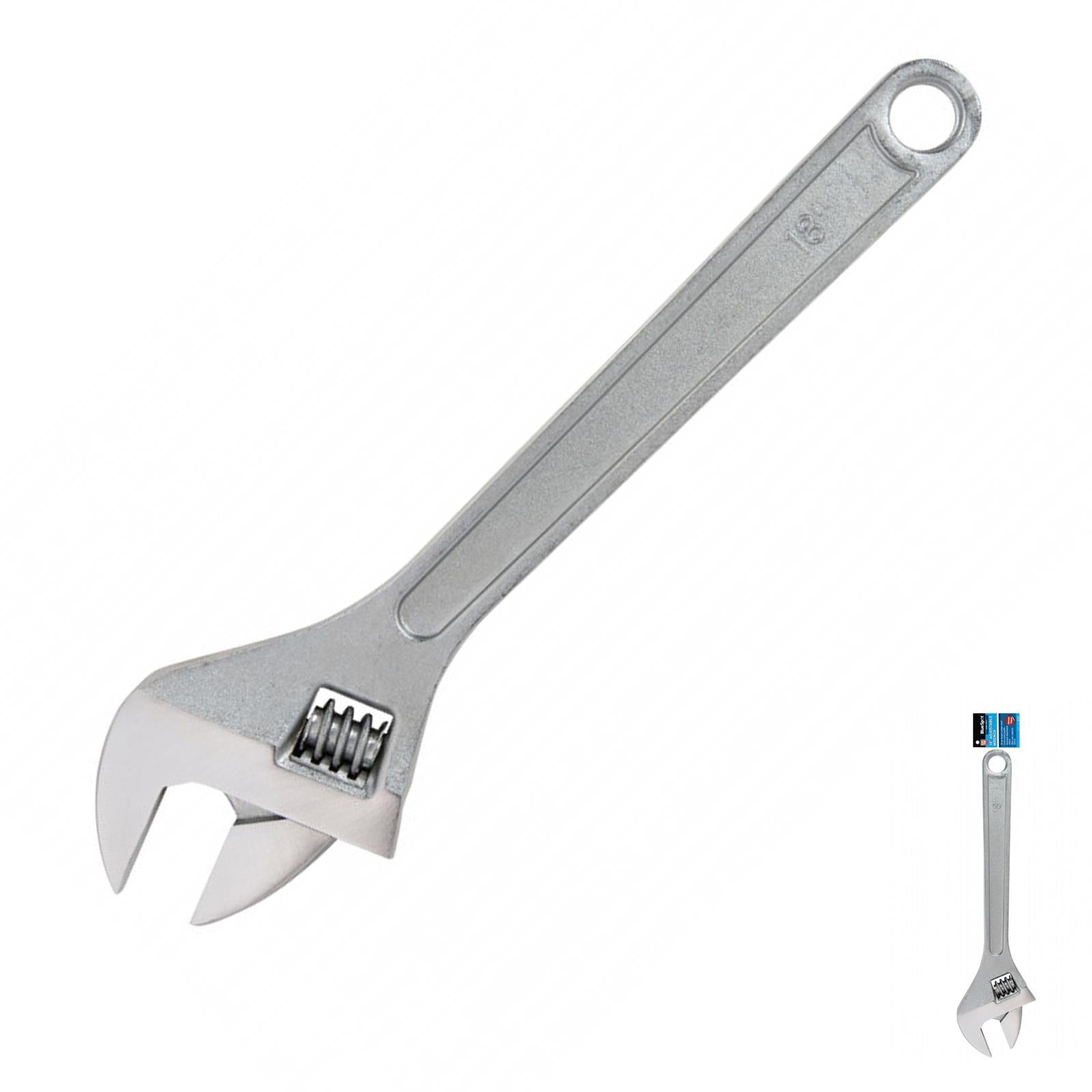 BlueSpot Extra Large Adjustable Wrench 18" 28-52mm Jaw Hand Tool New