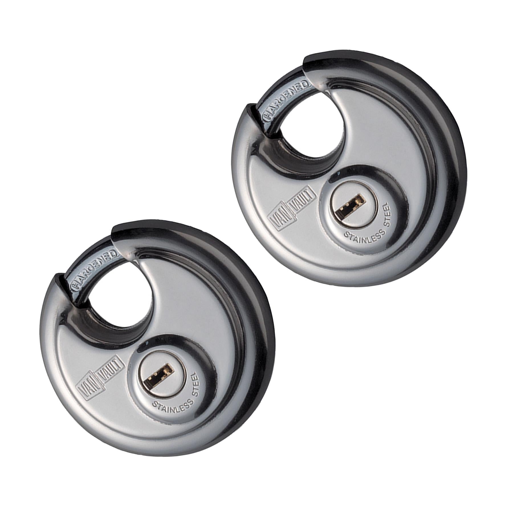 Van Vault Stainless Steel Disc Padlock Twin Pack 70mm