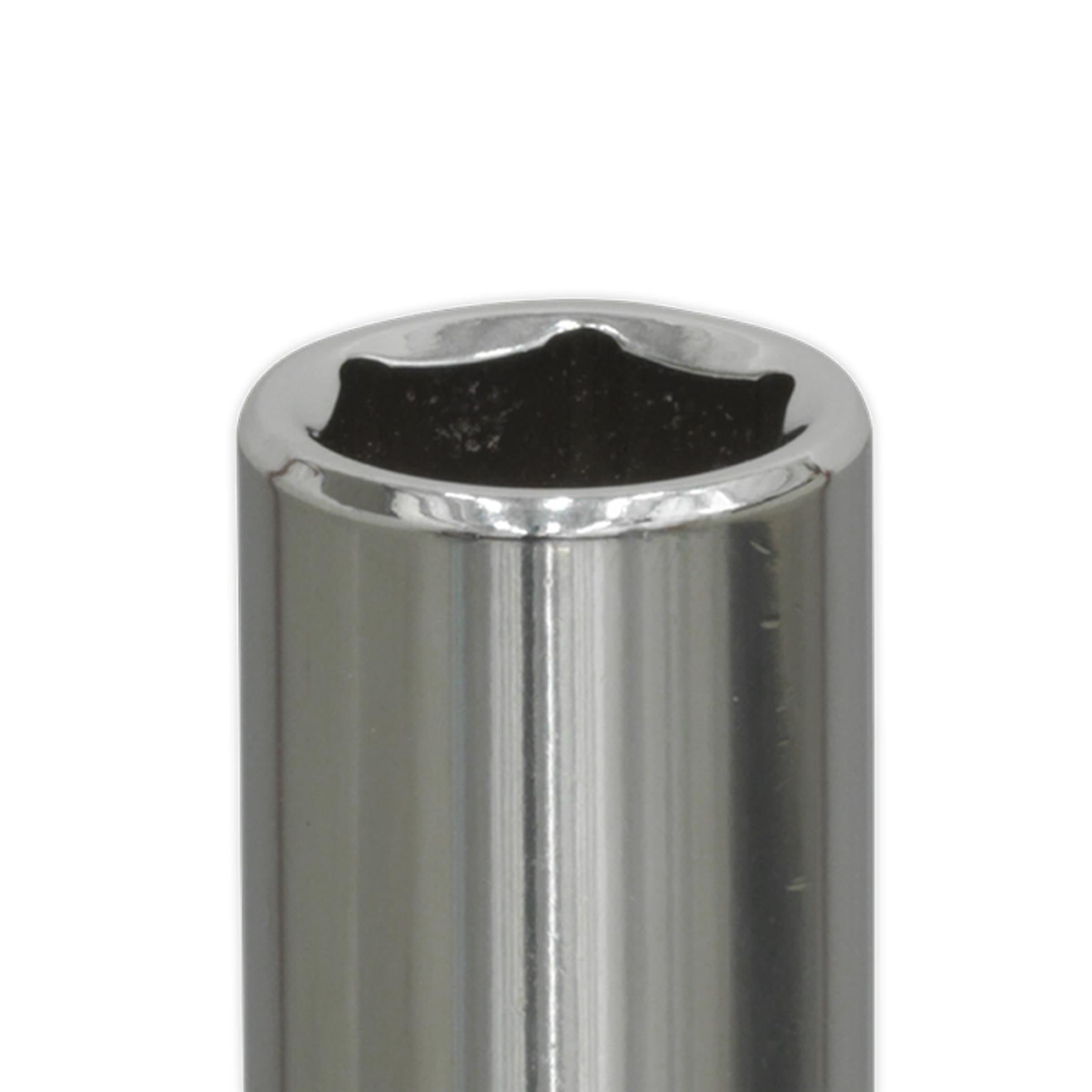 Sealey WallDrive® Socket 18mm Deep 3/8"Sq Drive Mirror Finished