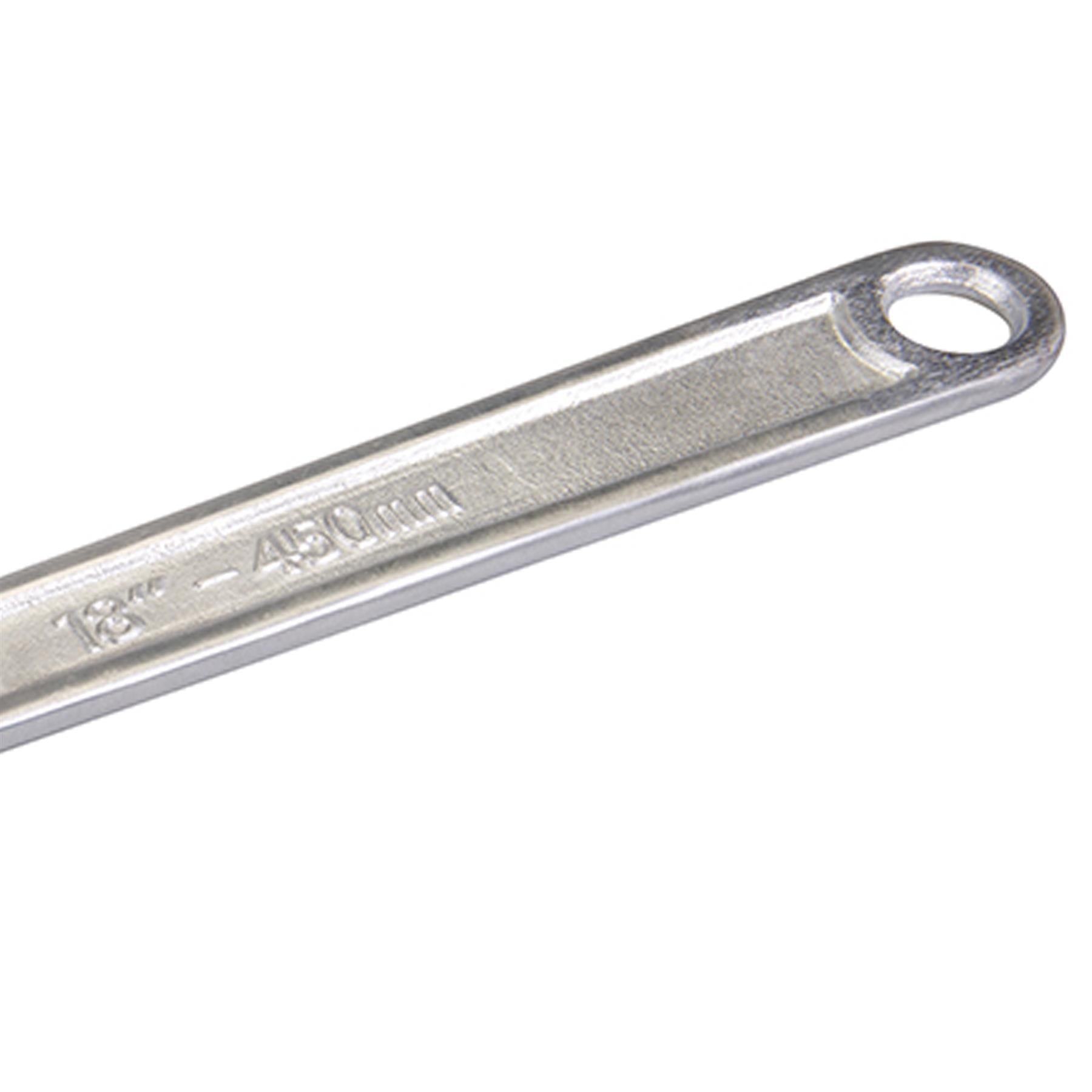 Adjustable Wrench 450mm Length - Jaw 50mm Drop-Forged Chrome Plated New