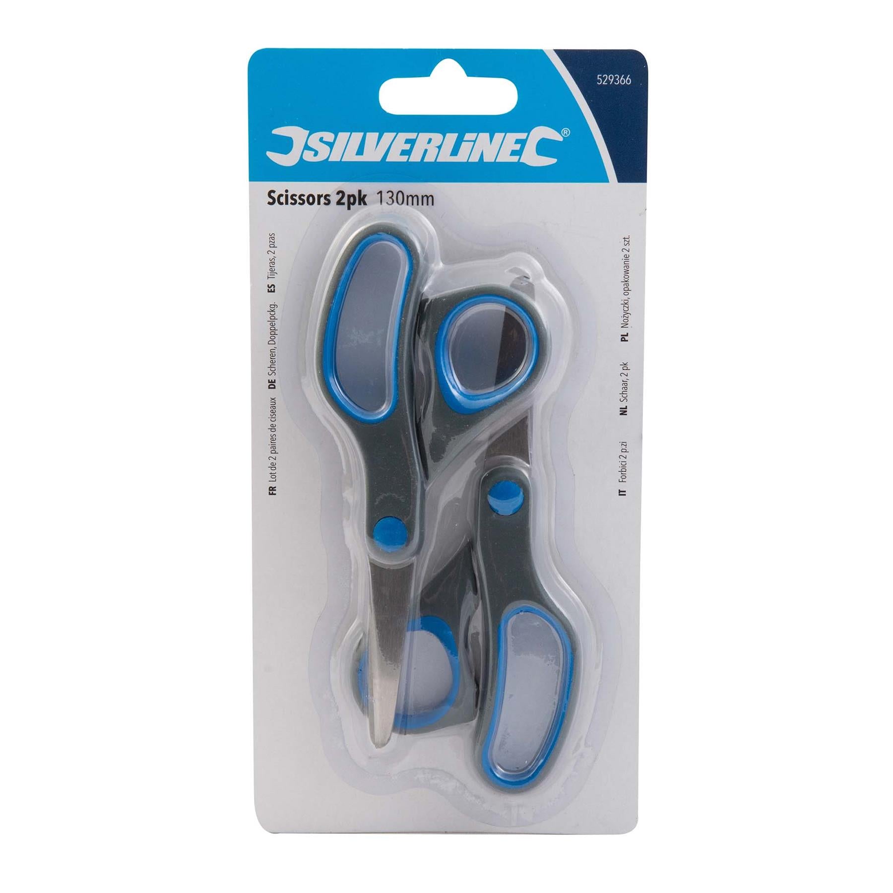 2Pk Scissors - 140mm (5 ½) Stainless Steel S2 Steel Bits In Handy Storage Case
