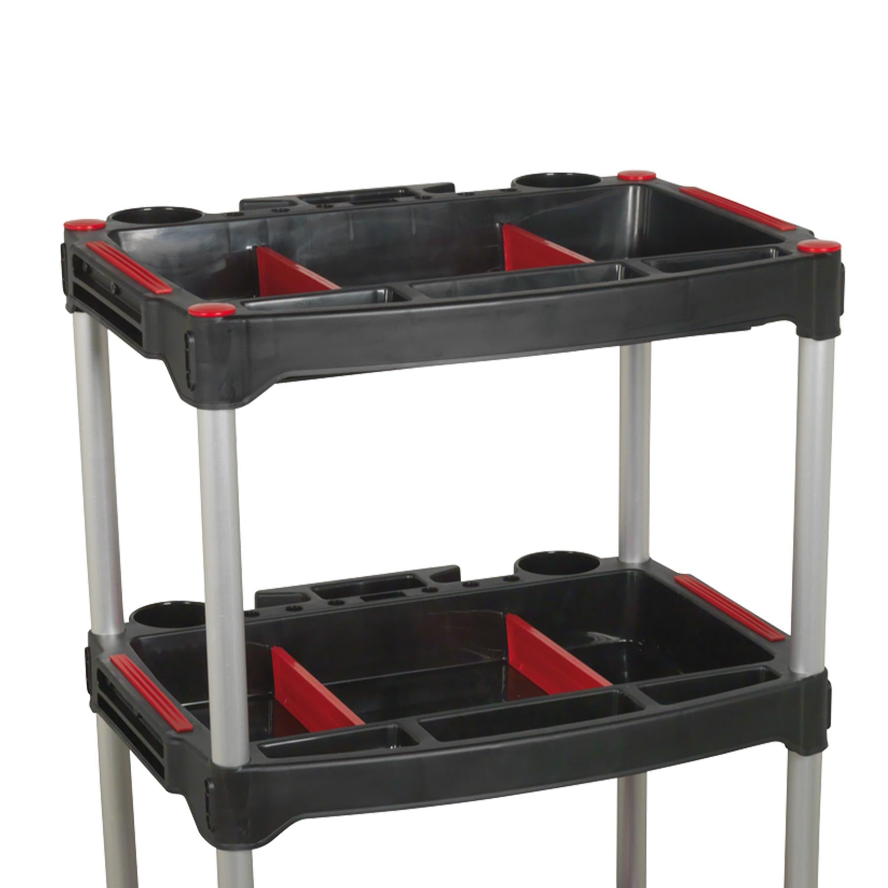 Sealey Workshop Trolley 3-Level Composite with Parts Storage - CX313