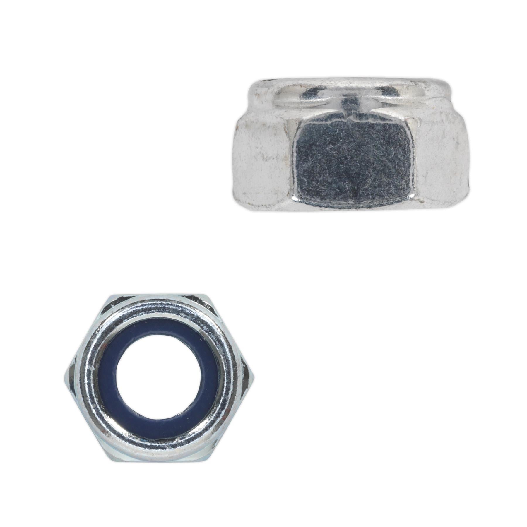 Sealey Nylon Locknut M10 Zinc Pack of 100