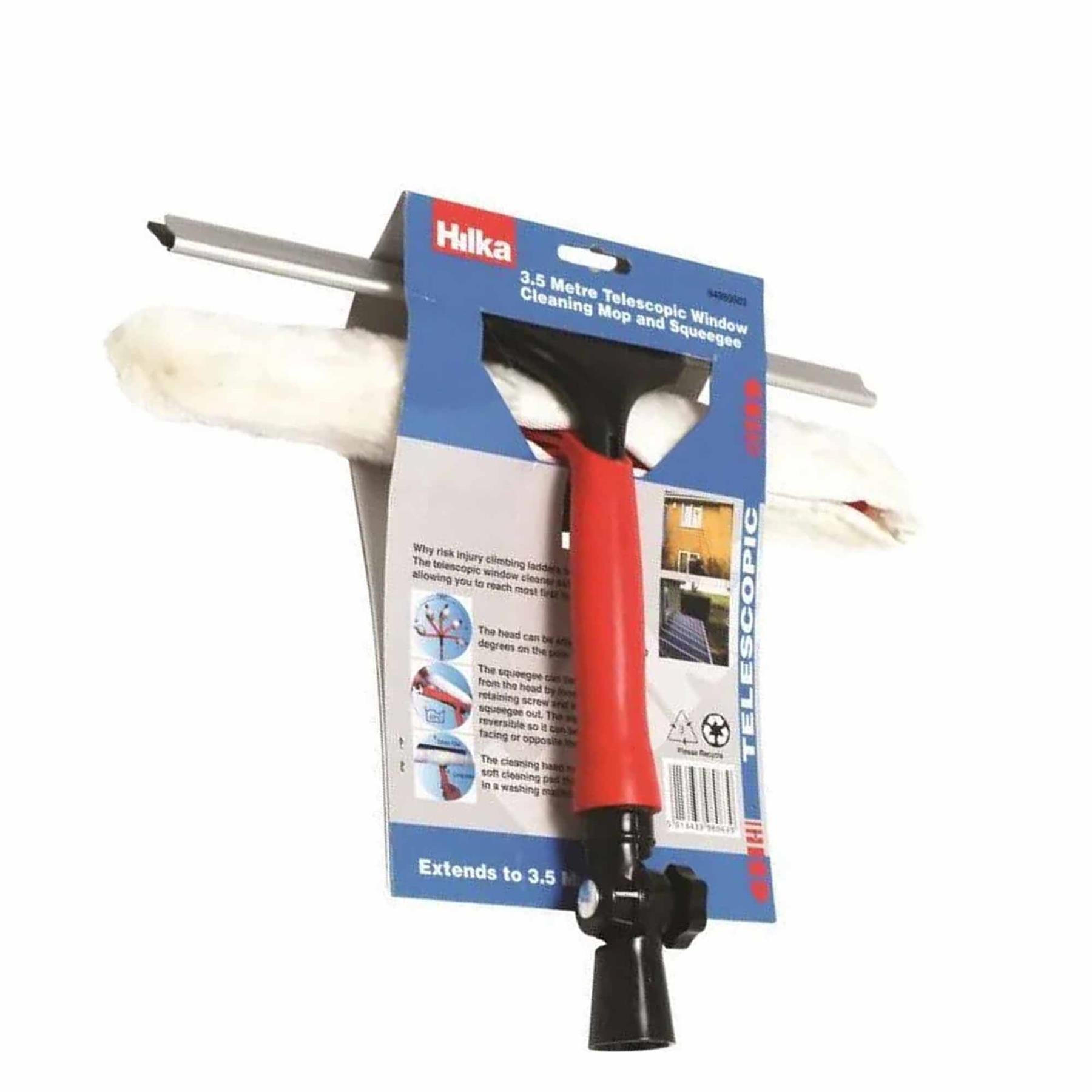 3.5m 10ft Telescopic Window Cleaner Brush Squeegee Extendable Head