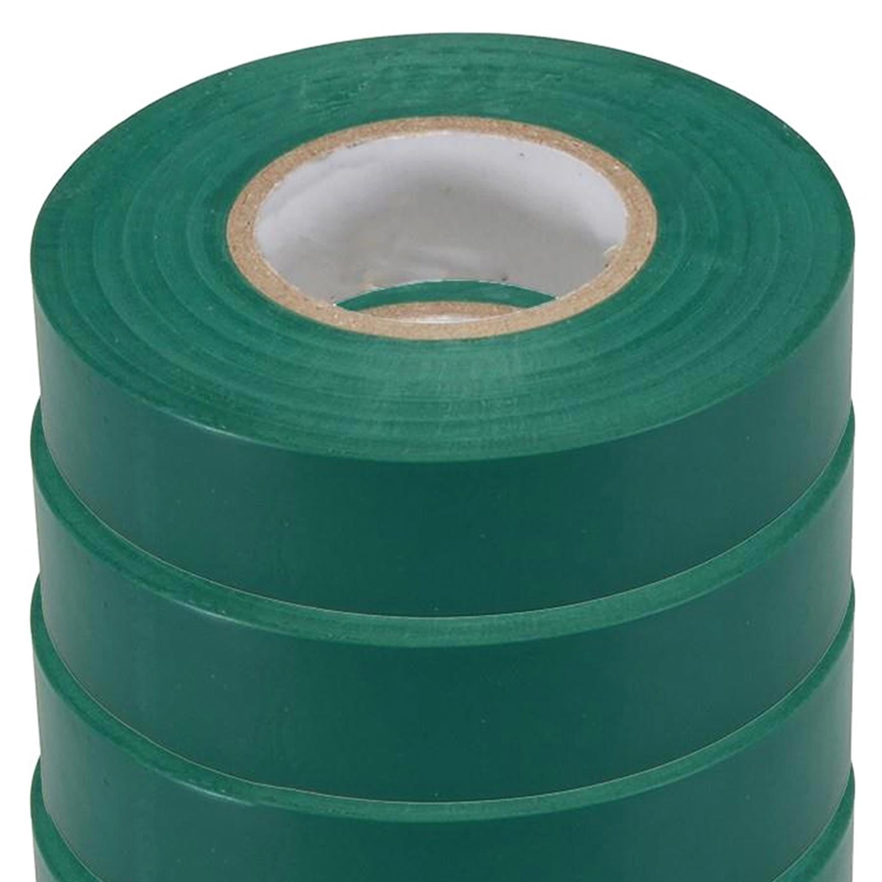 Electrical Pvc Insulation Insulating Tape 22m Flame Retardant Rolls Green 10 Rolls