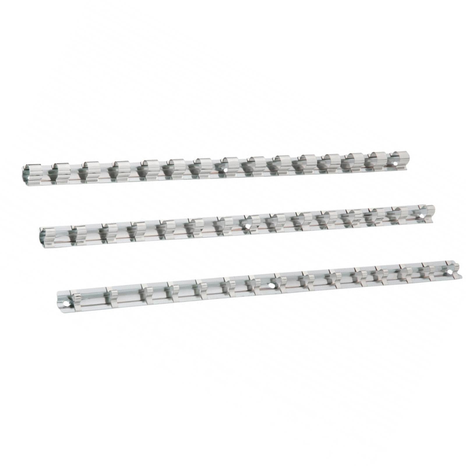 BlueSpot 3Pce Socket Rails High Shine Finish For 1/4" 1/2" 3/8" Sockets High Quality New