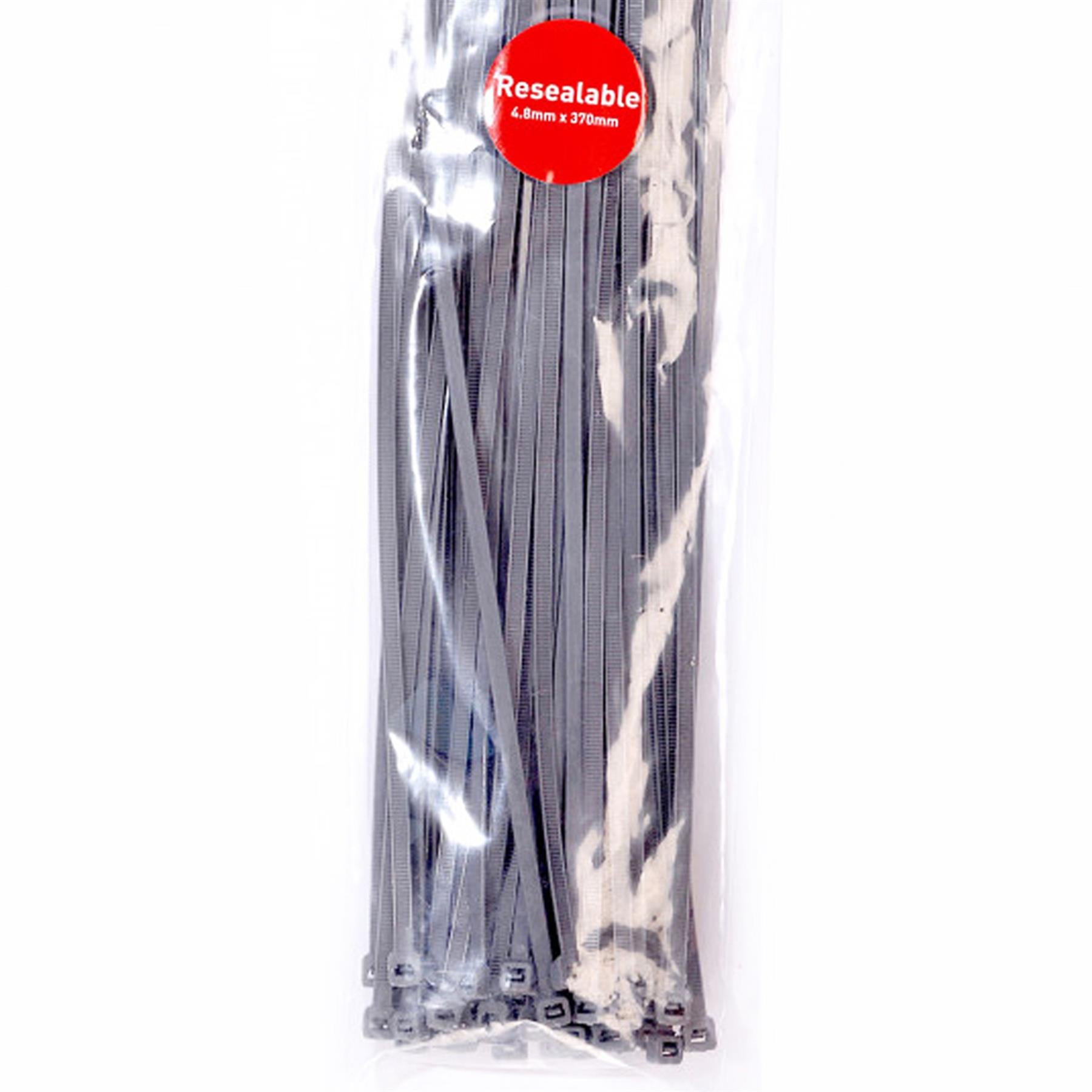 Cable Ties 50pc 4.8mm X 370mm Strong Silver Ideal for Wheel Trims BlueSpot