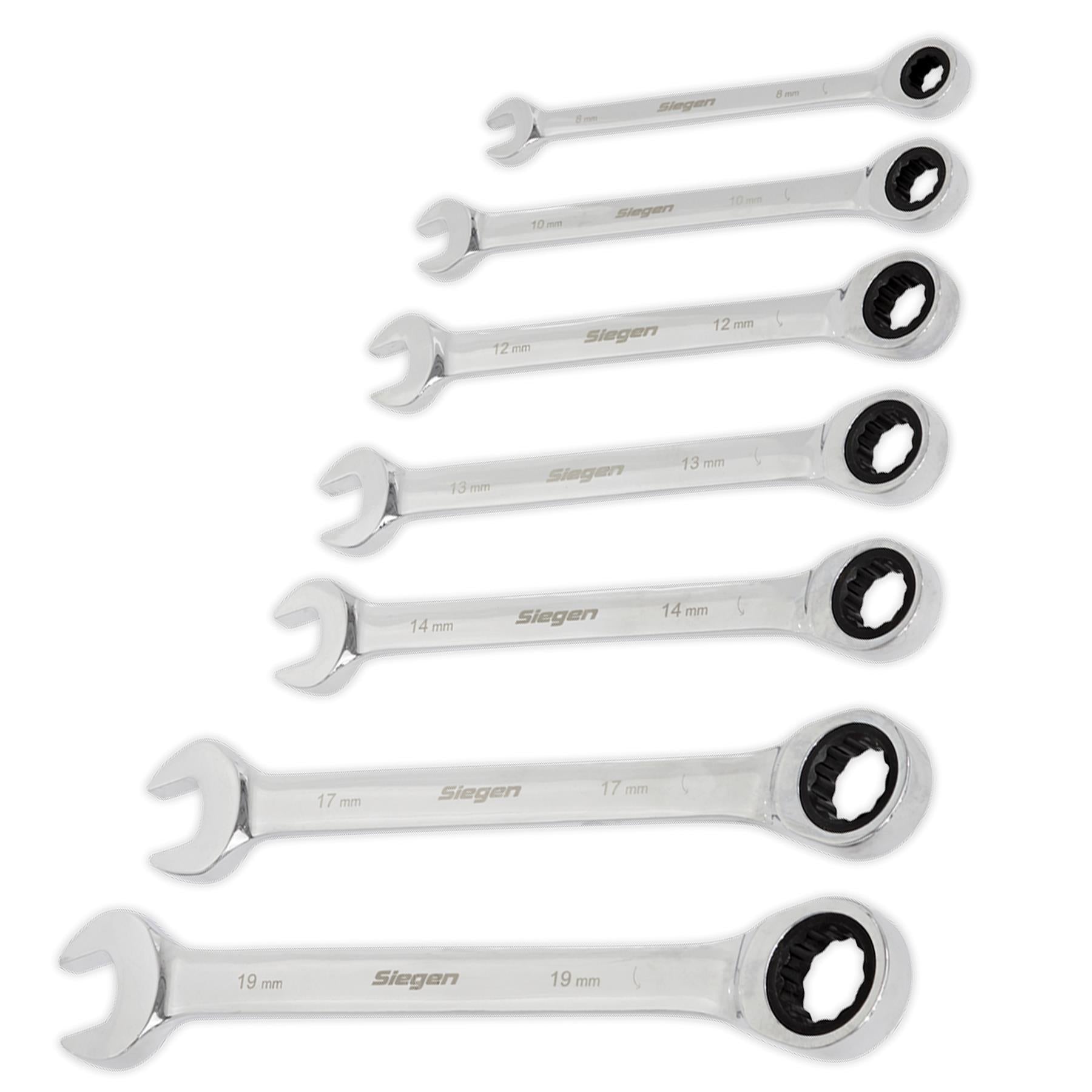 Sealey Ratchet Combination Spanner Set 7pc Metric