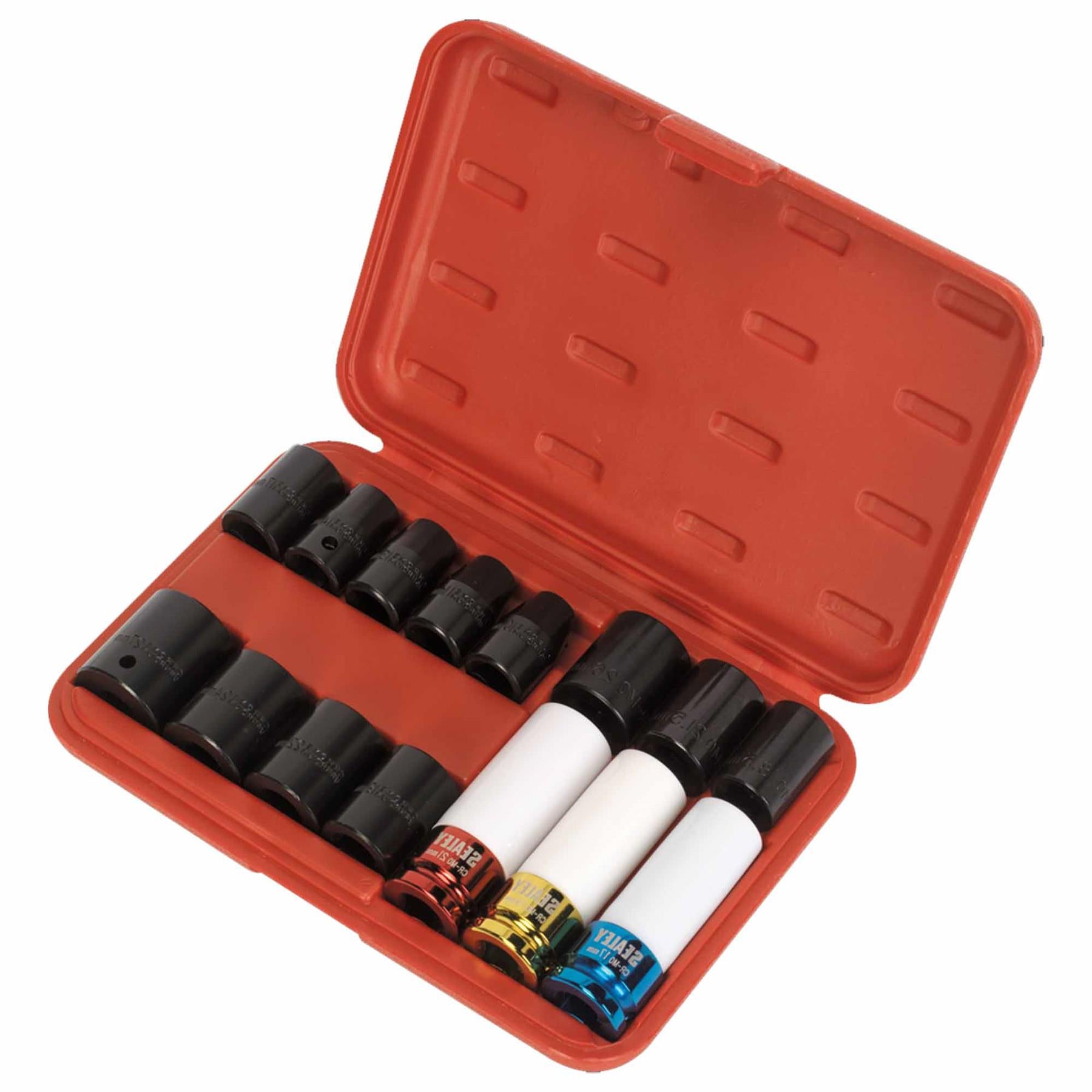 Impact Socket & Wheel Nut Remover Set 15pc 1/2"Sq Drive. Sealey