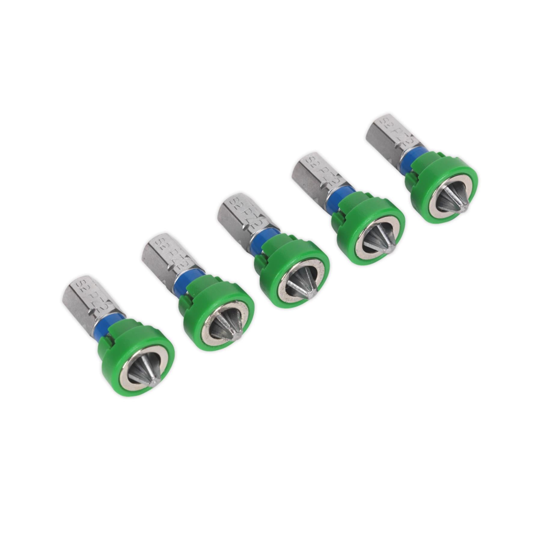 Sealey Power Tool Bit Pozi #2 with Magnetic Holder S2 25mm Pk of 5
