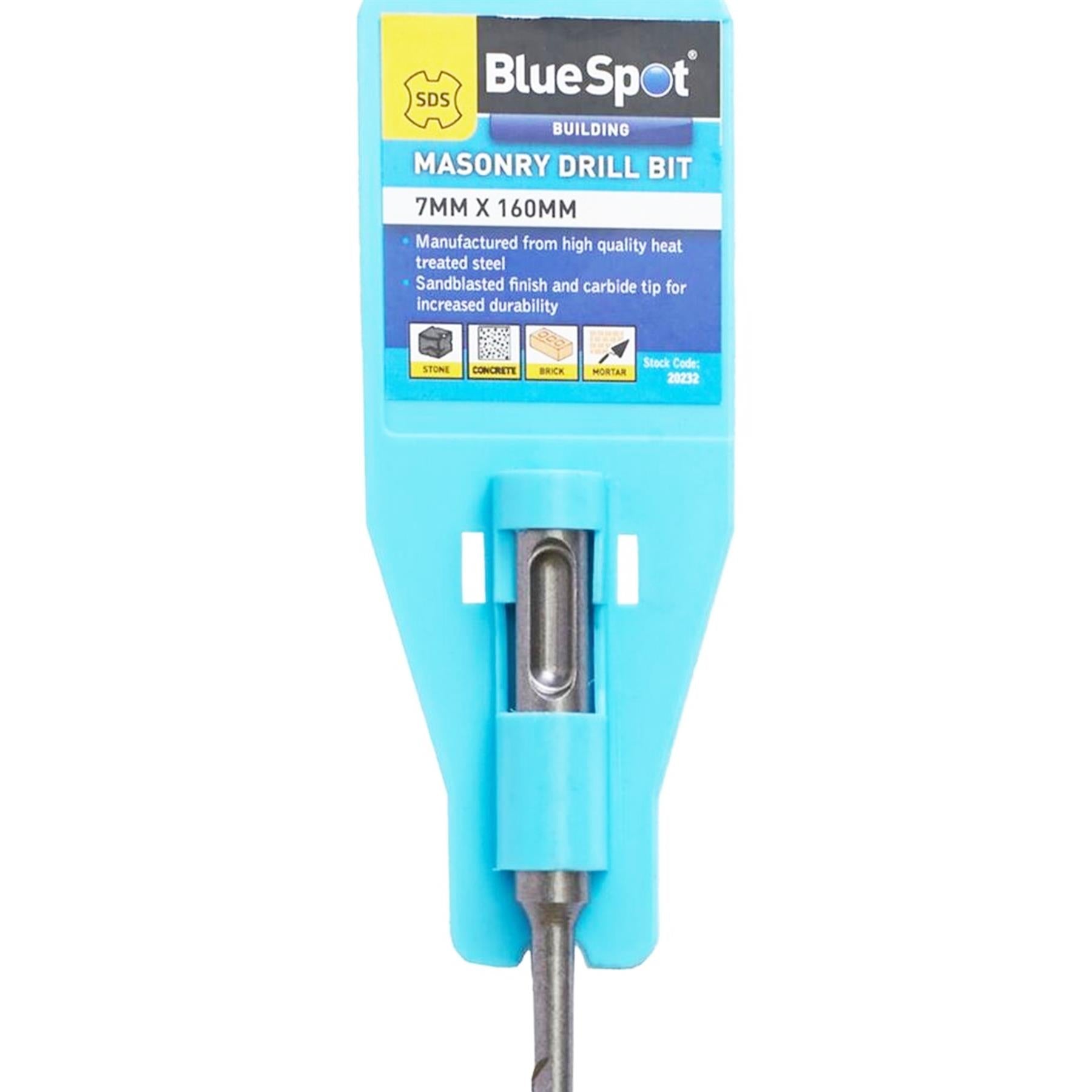 BlueSpot SDS Plus Masonry Hammer Drill Bits Brick Concrete 7mm x 160mm