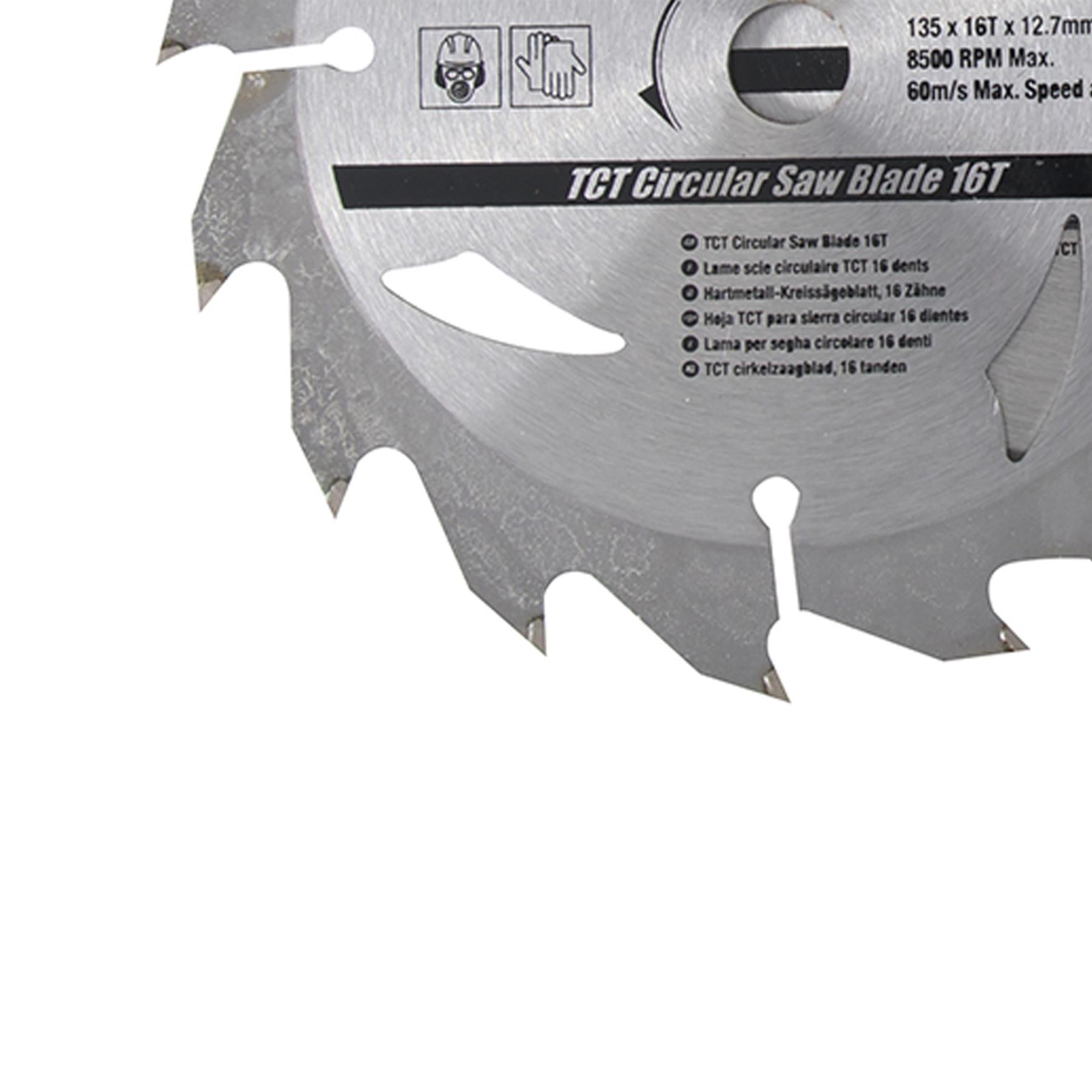 3 Piece TCT Circular Saw Blade Set 16,24, 30T 135 x 12.7 - 10mm Ring