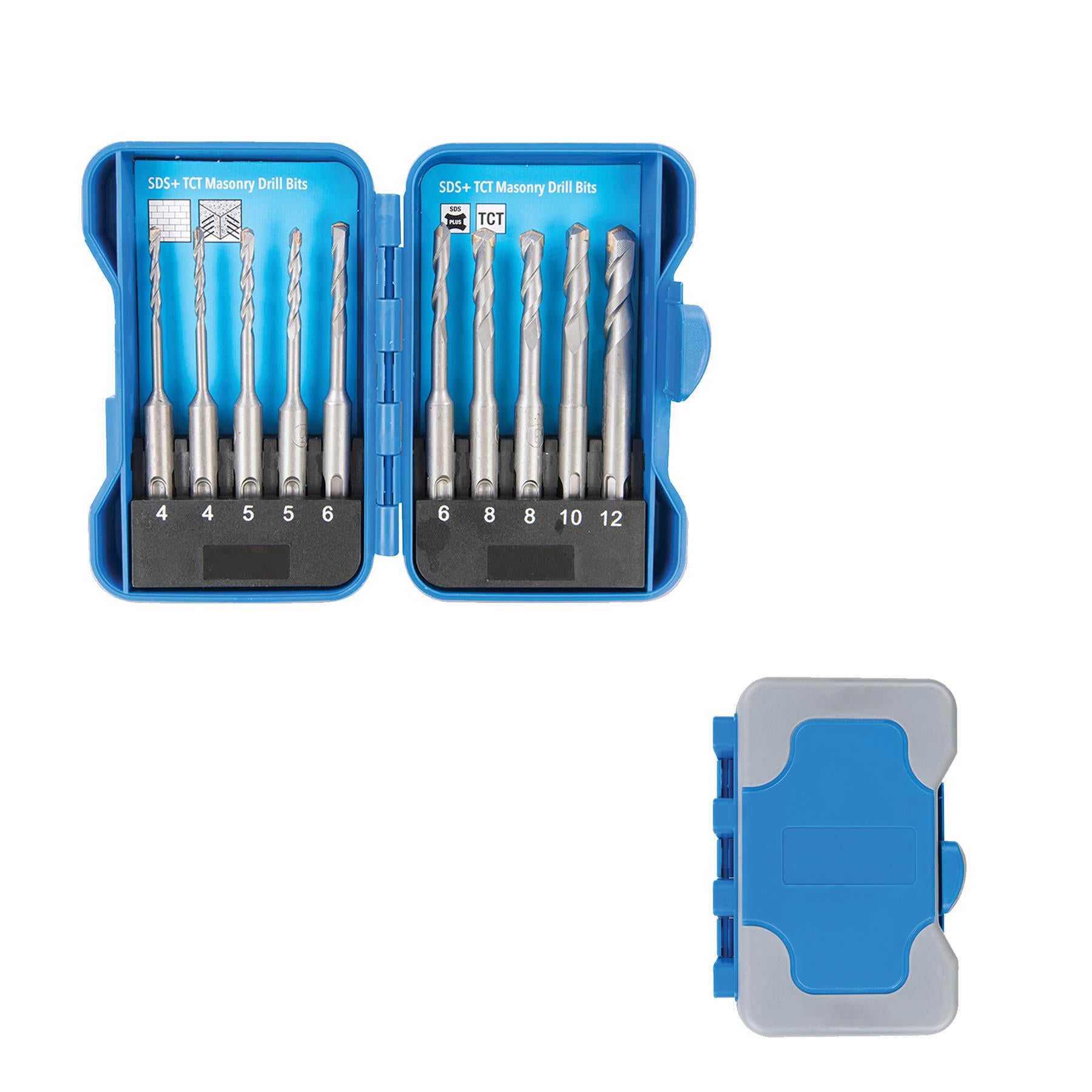 Sds Plus Tct Masonry Drill Bit Set Sand Blasted For Concrete/Masonry 10Pc 4-12mm