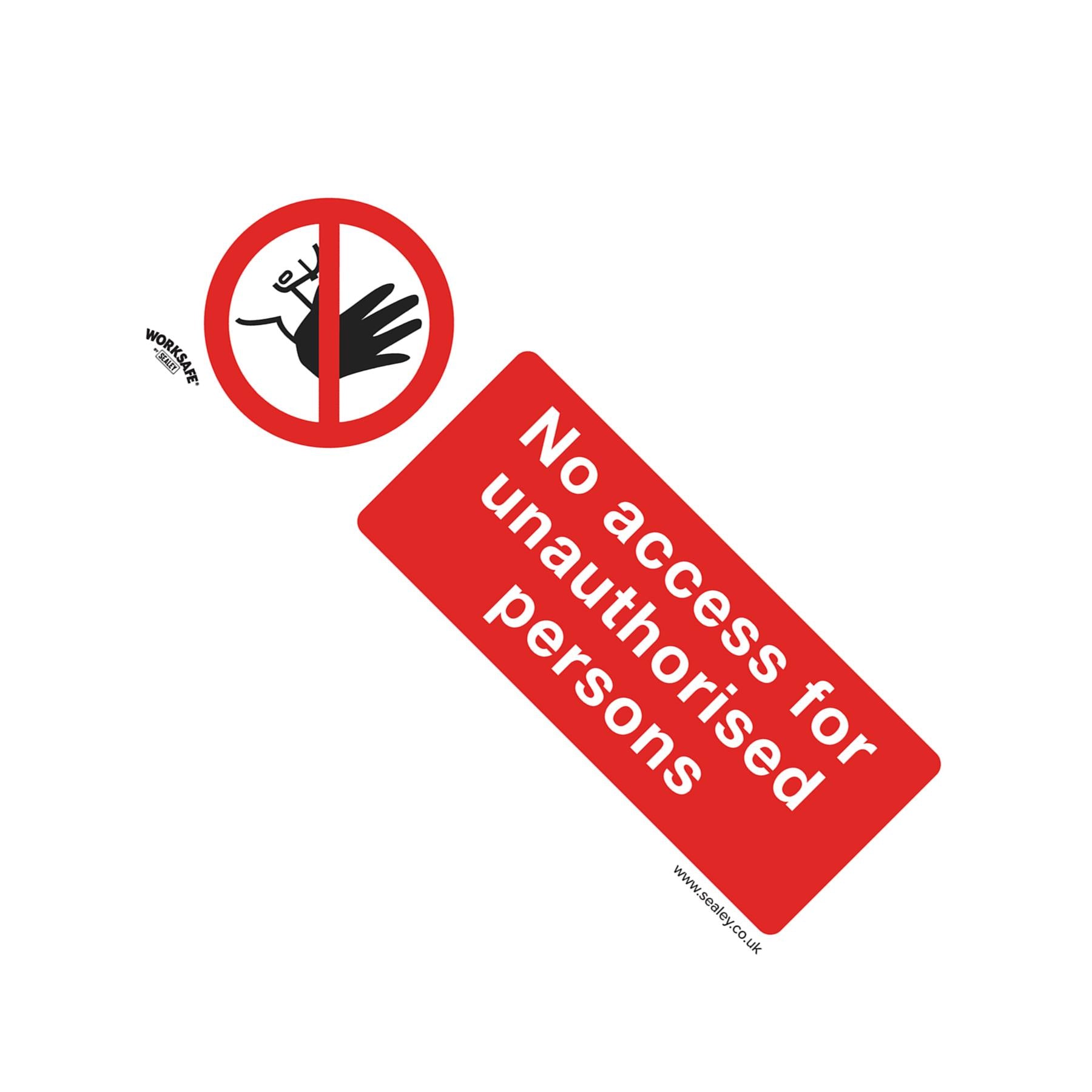 Sealey Safety Sign - No Access - Self-Adhesive Vinyl - Pack of 10