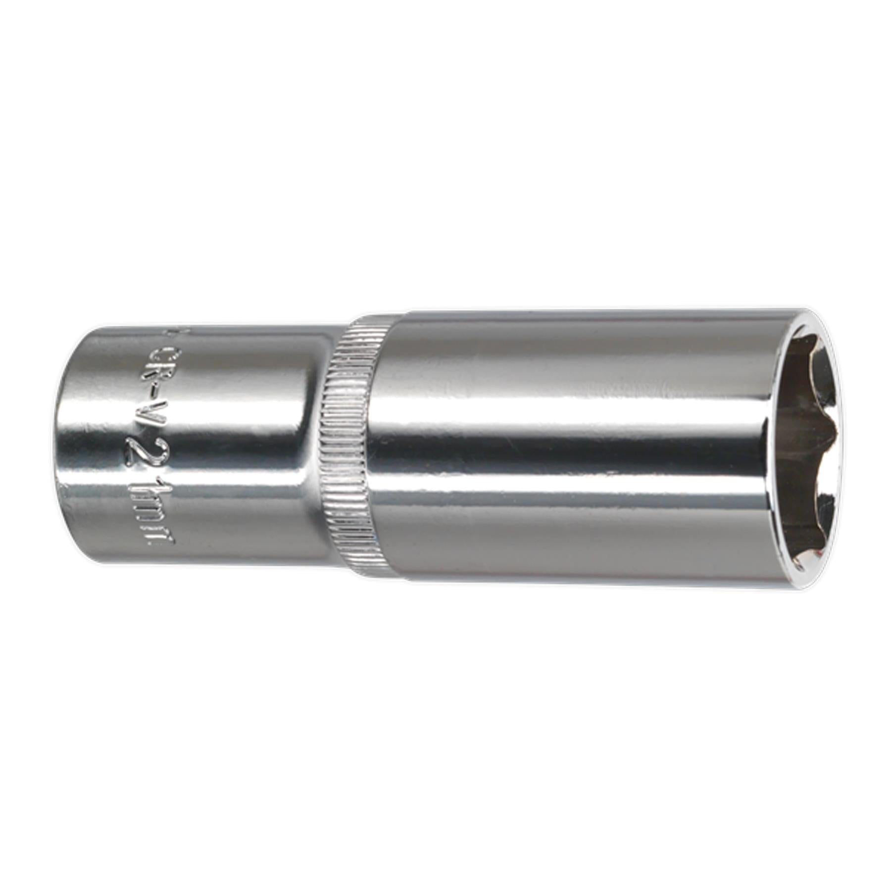 Sealey WallDrive Socket 21mm Deep 1/2"Sq Drive Fully Polished