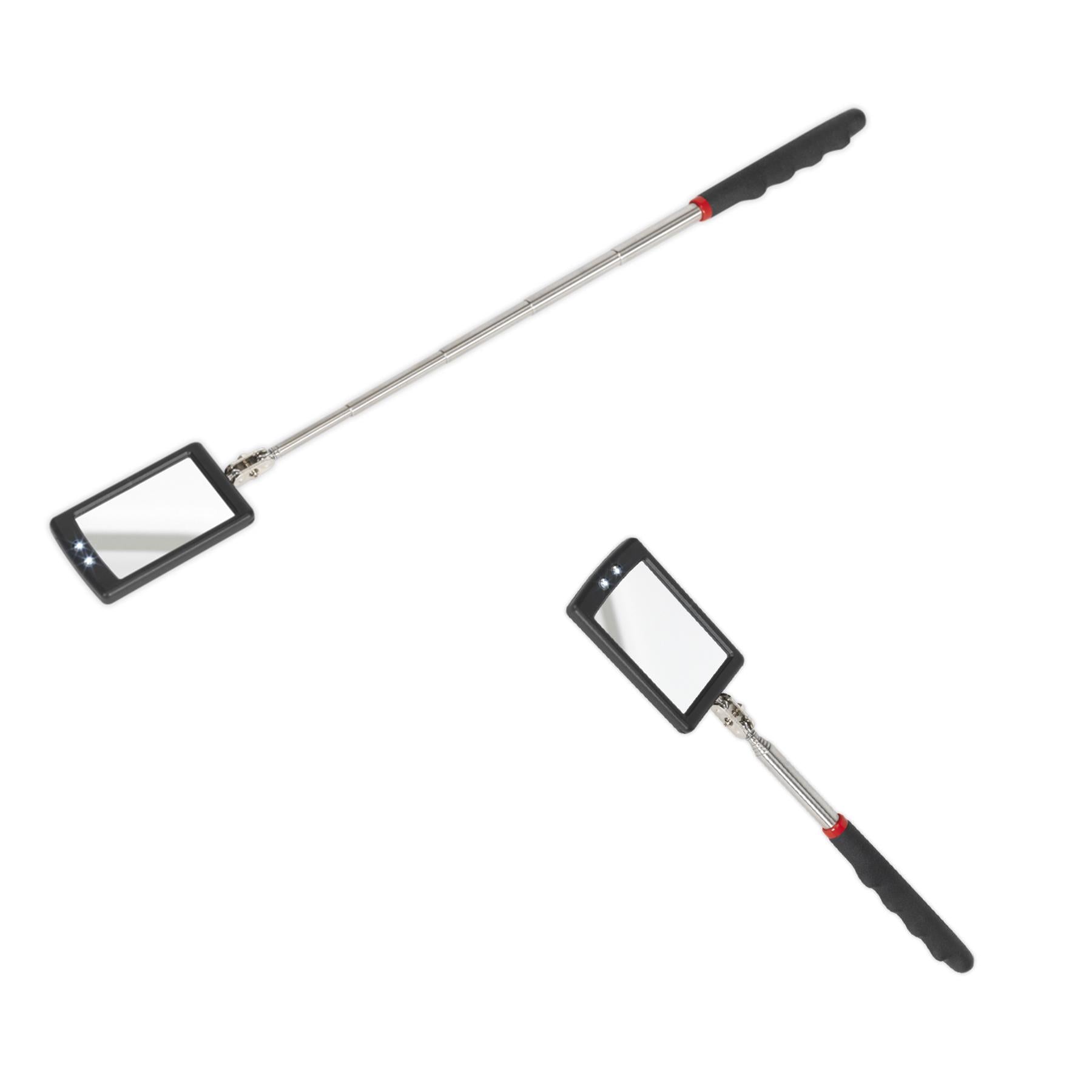 Sealey Telescopic Inspection Mirror 52 x 83mm with 2 LEDs