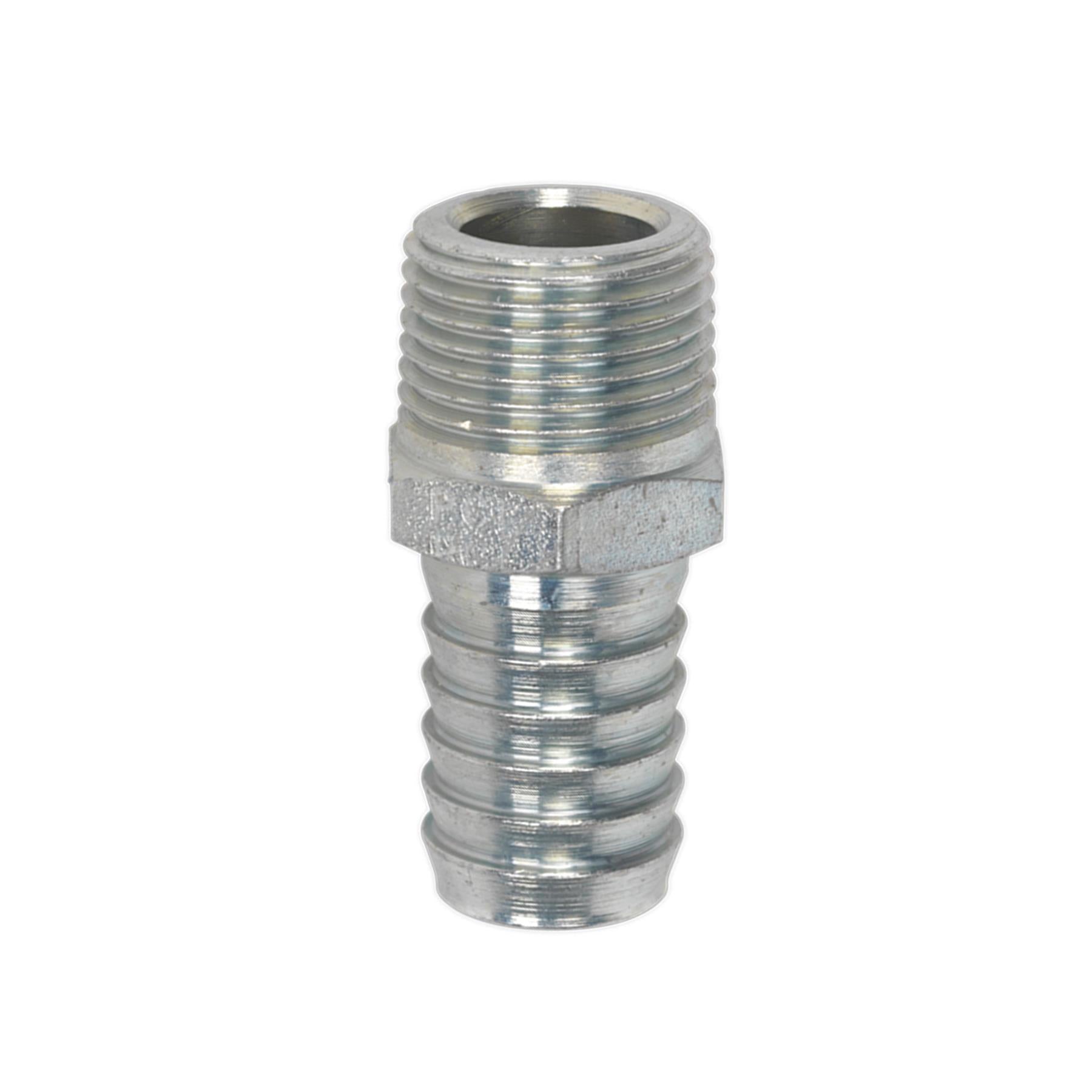 Sealey Screwed Tailpiece Male 3/8"BSPT - 1/2" Hose Pack of 5