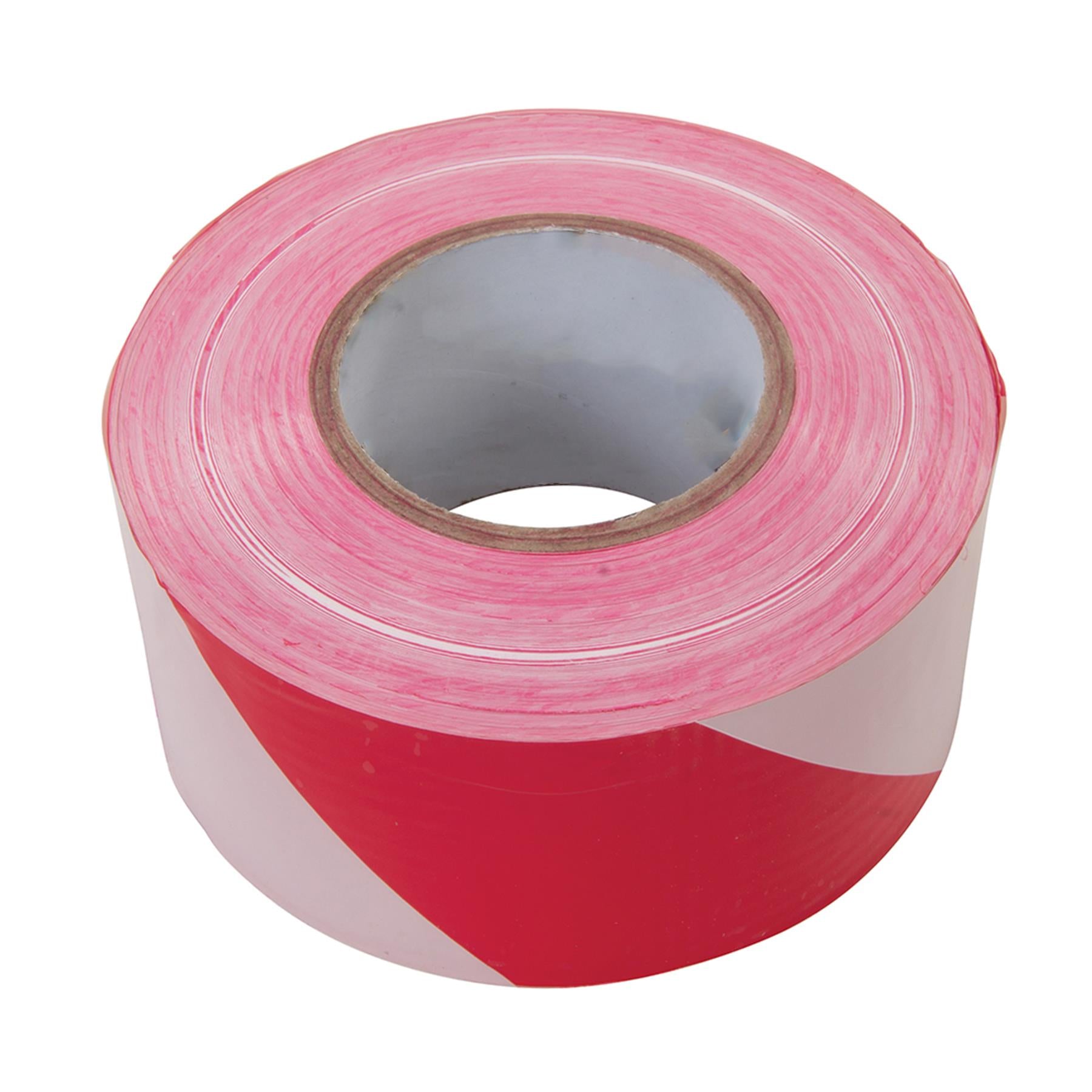 Barrier Tape - 70mm X 500M Red/White Safety For Marking Out Hazardous Areas