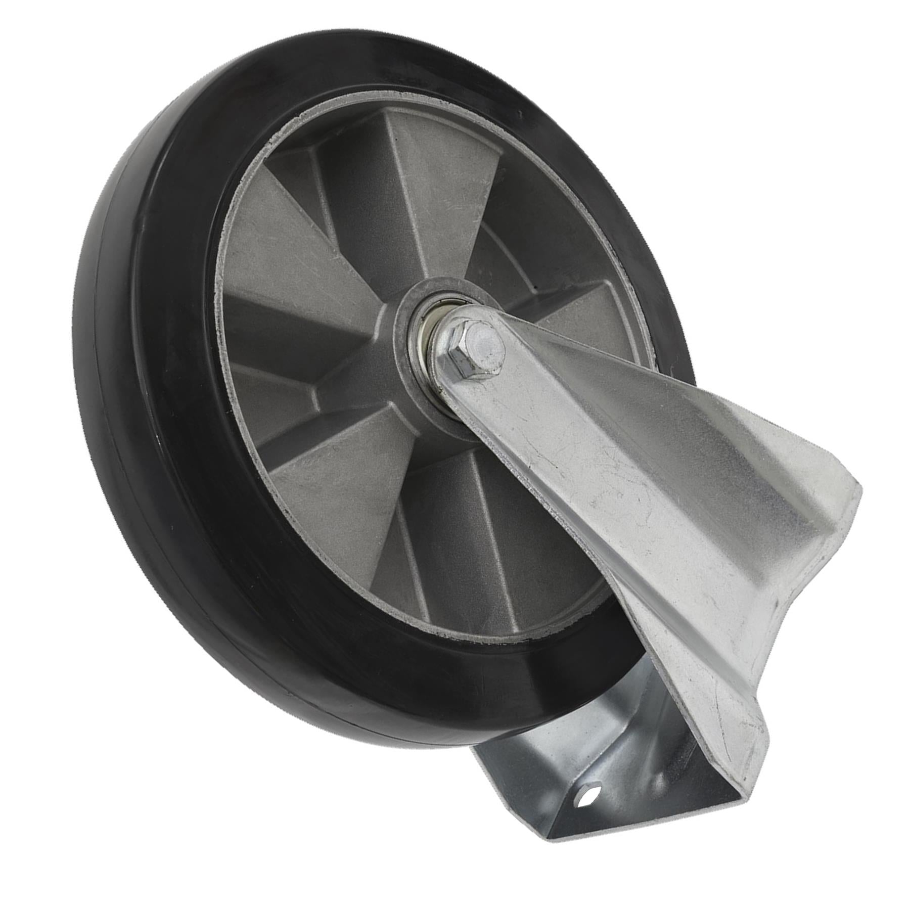 Sealey Heavy-Duty Rubber Castor Wheel Fixed Plate 152mm