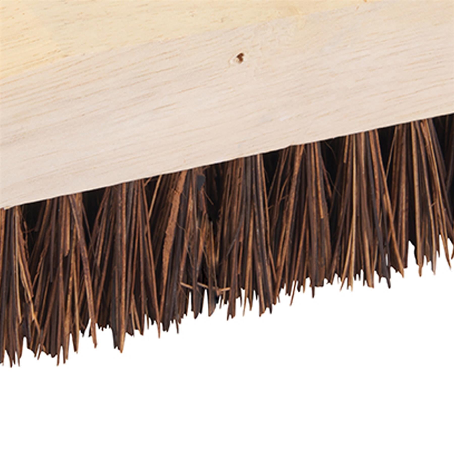 Deck Scrub Brush 228mm (9") Rubberwood With Stiff Bassine Bristles For Outdoor