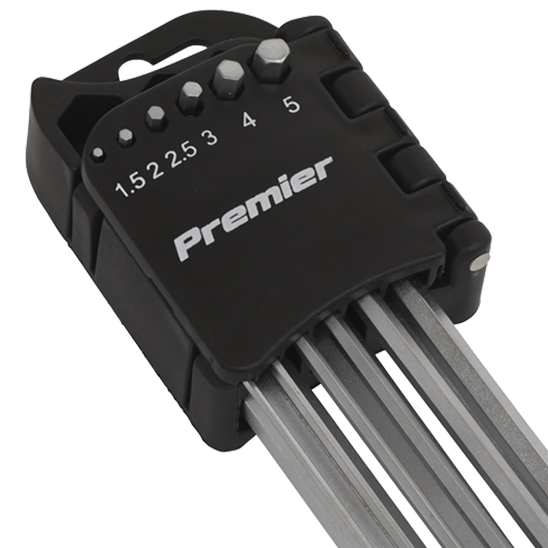 Sealey 9 Piece Short/Stubby End/Ended Extra Long Reach Hex/Allen Key Set