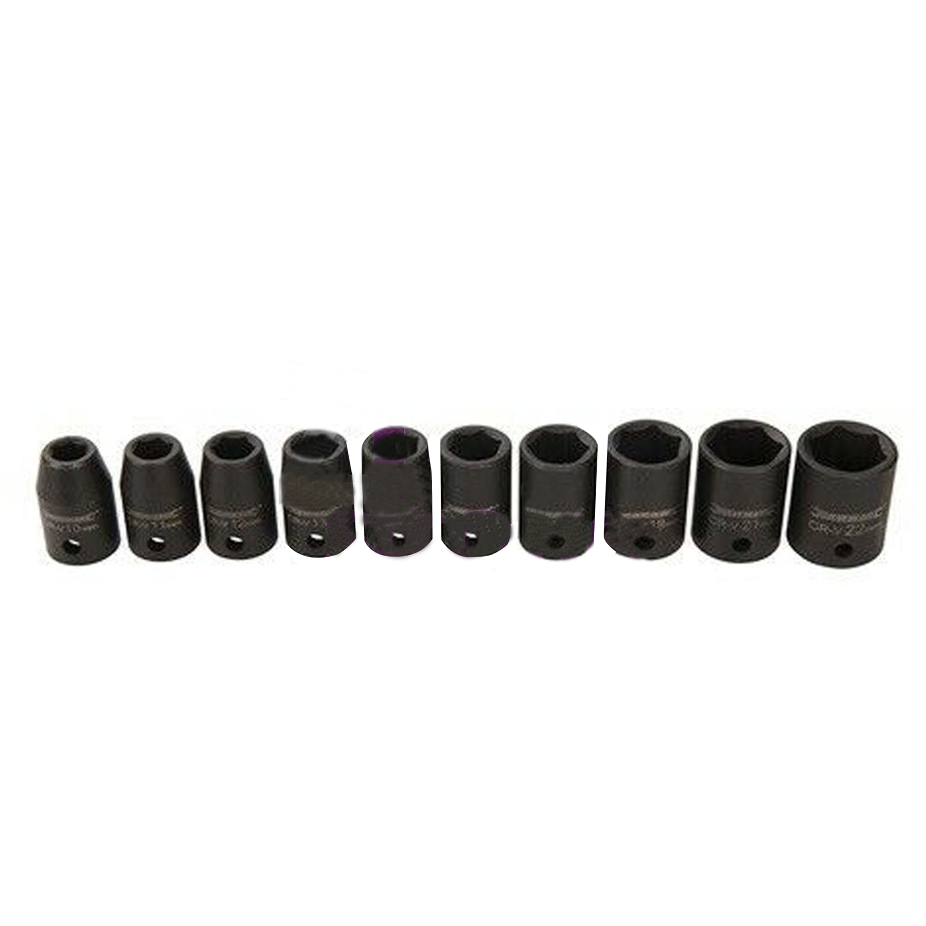 Impact Socket Set 1/2" Drive 6pt Metric 10pce 6 Point Hex Socket Set 10 - 22mm
