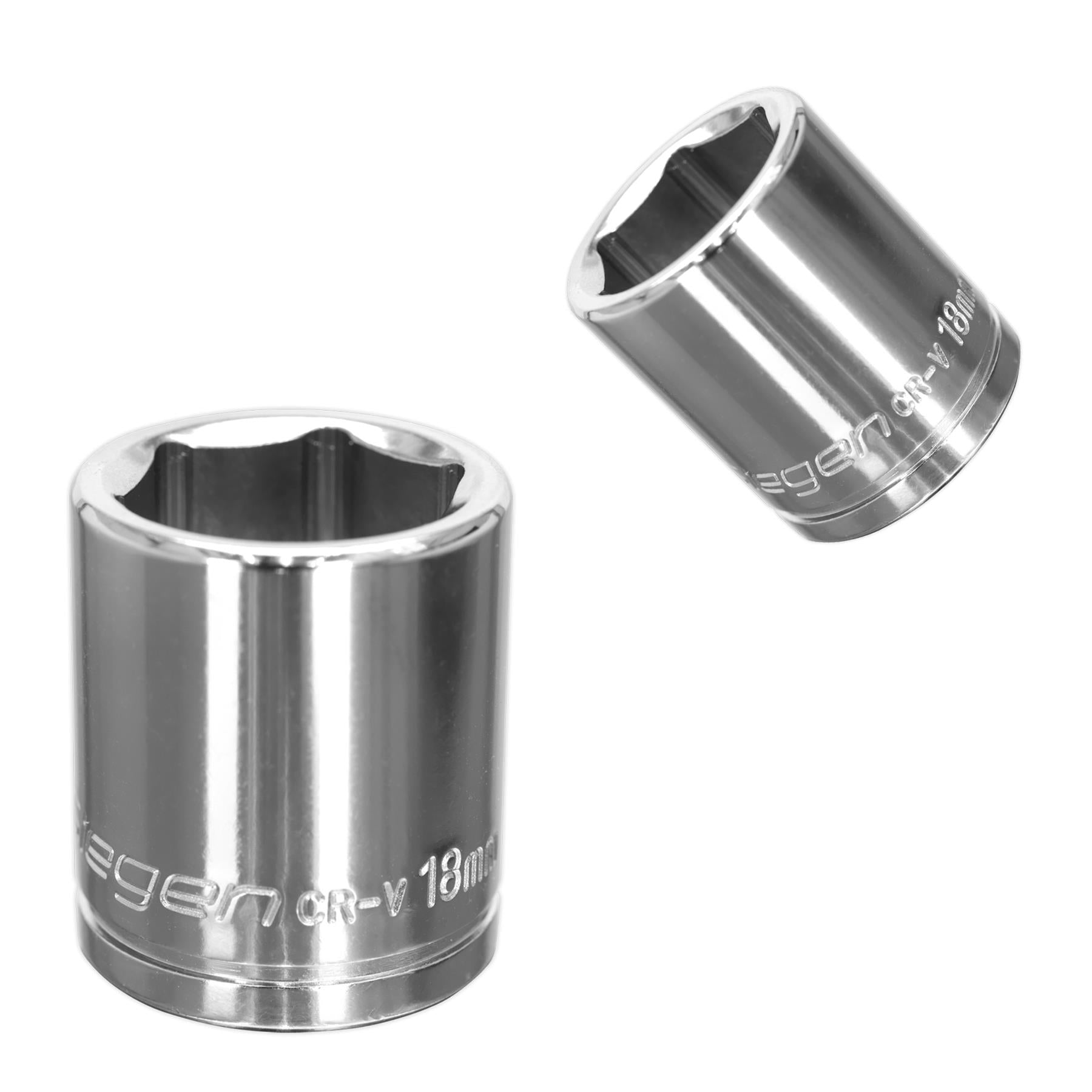 Sealey WallDrive Socket 18mm 3/8"Sq Drive