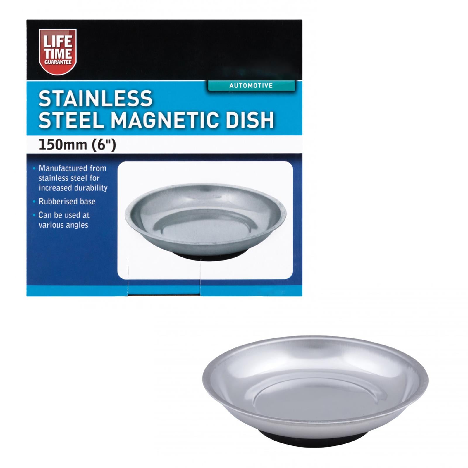 BlueSpot 150mm 6" Magnetic Parts Dish Bowl For Screws Nuts Bolts Car Use Stainless Steel