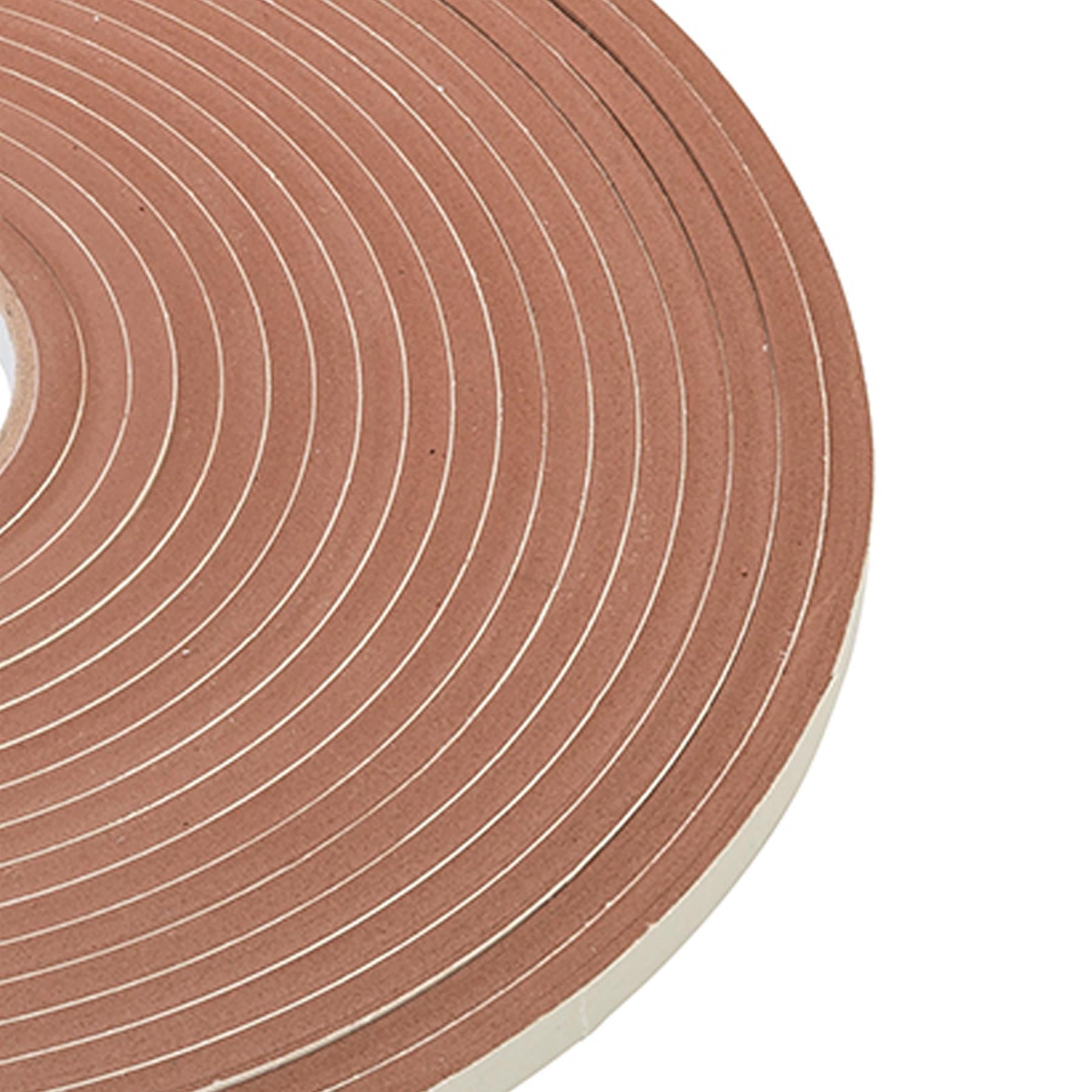 EVA Foam 10.5m Brown Draught Excluder - Self Adhesive Weather Strip - Window and Door Seal