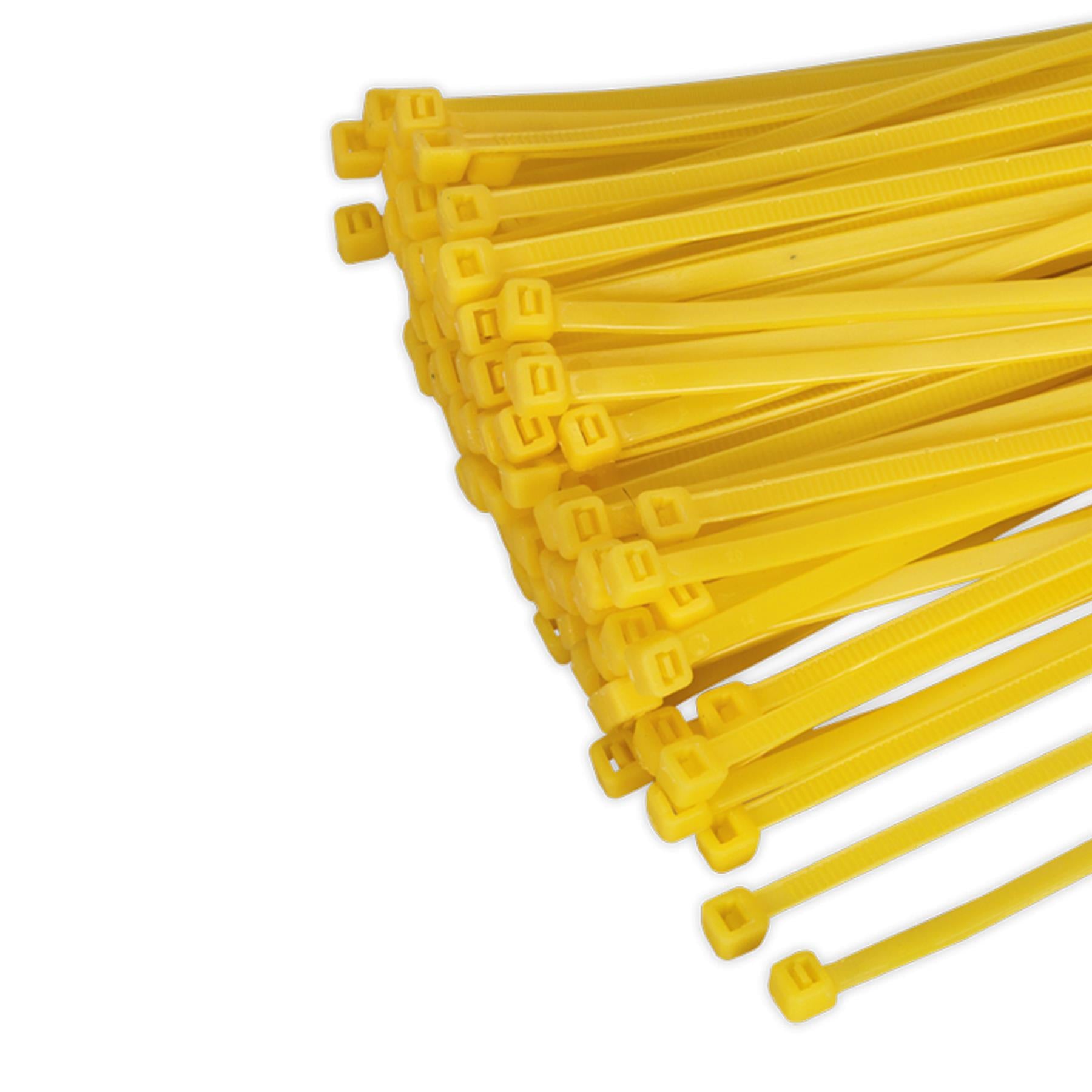 Sealey Cable Tie 200 x 4.4mm Yellow Pack of 100