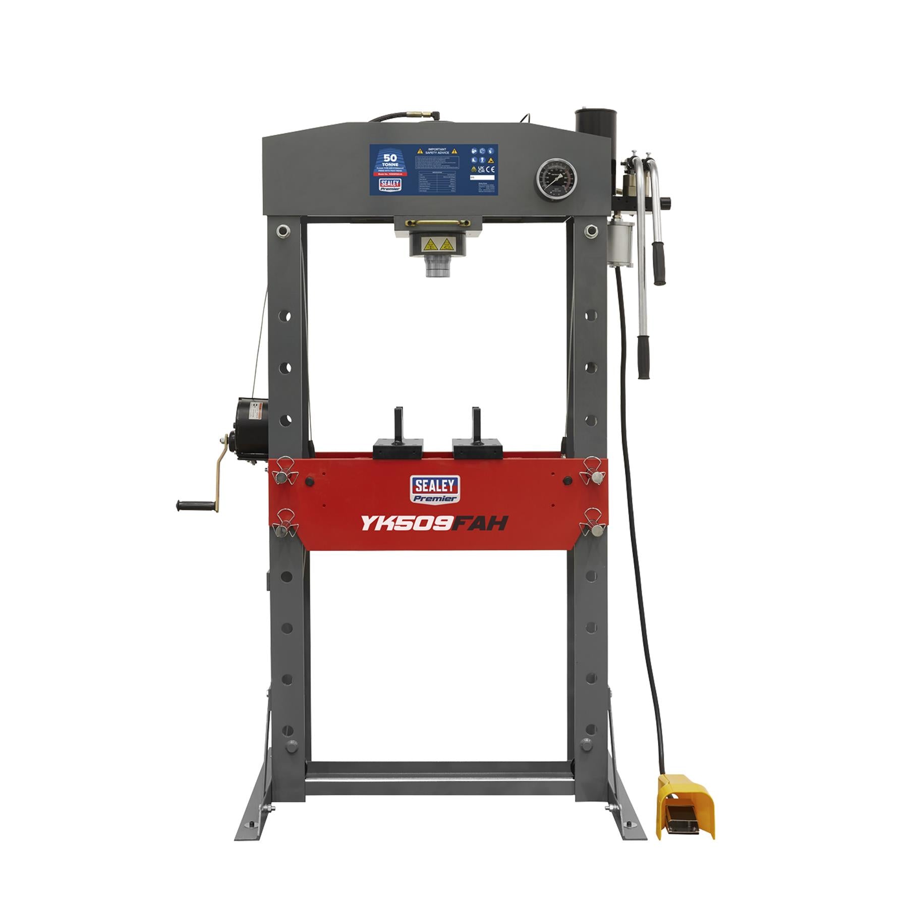 Sealey Air/Hydraulic Press 50tonne Floor Type with Foot Pedal