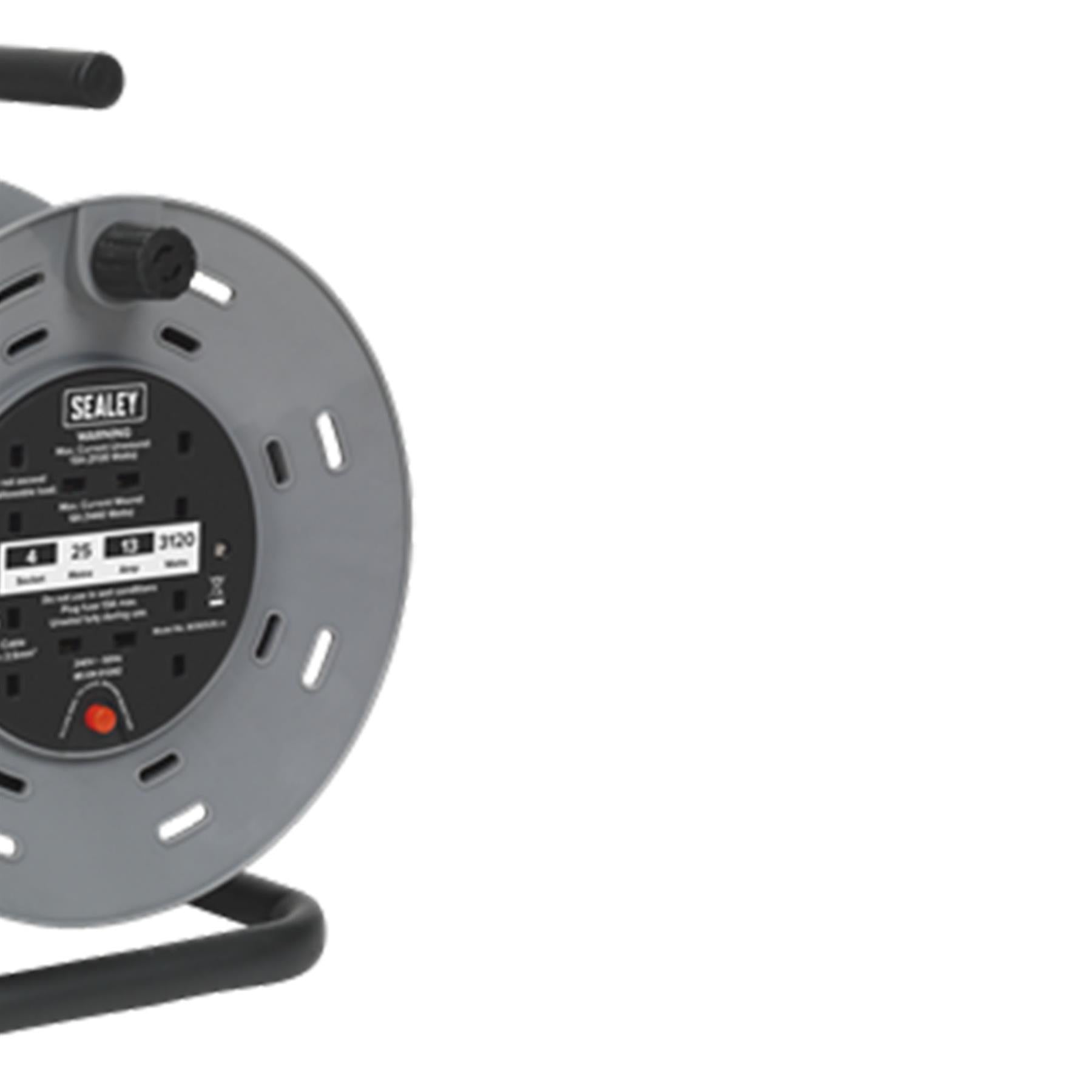Sealey Cable Reel 25m 4 x 230V 2.5mm� Thermal Trip