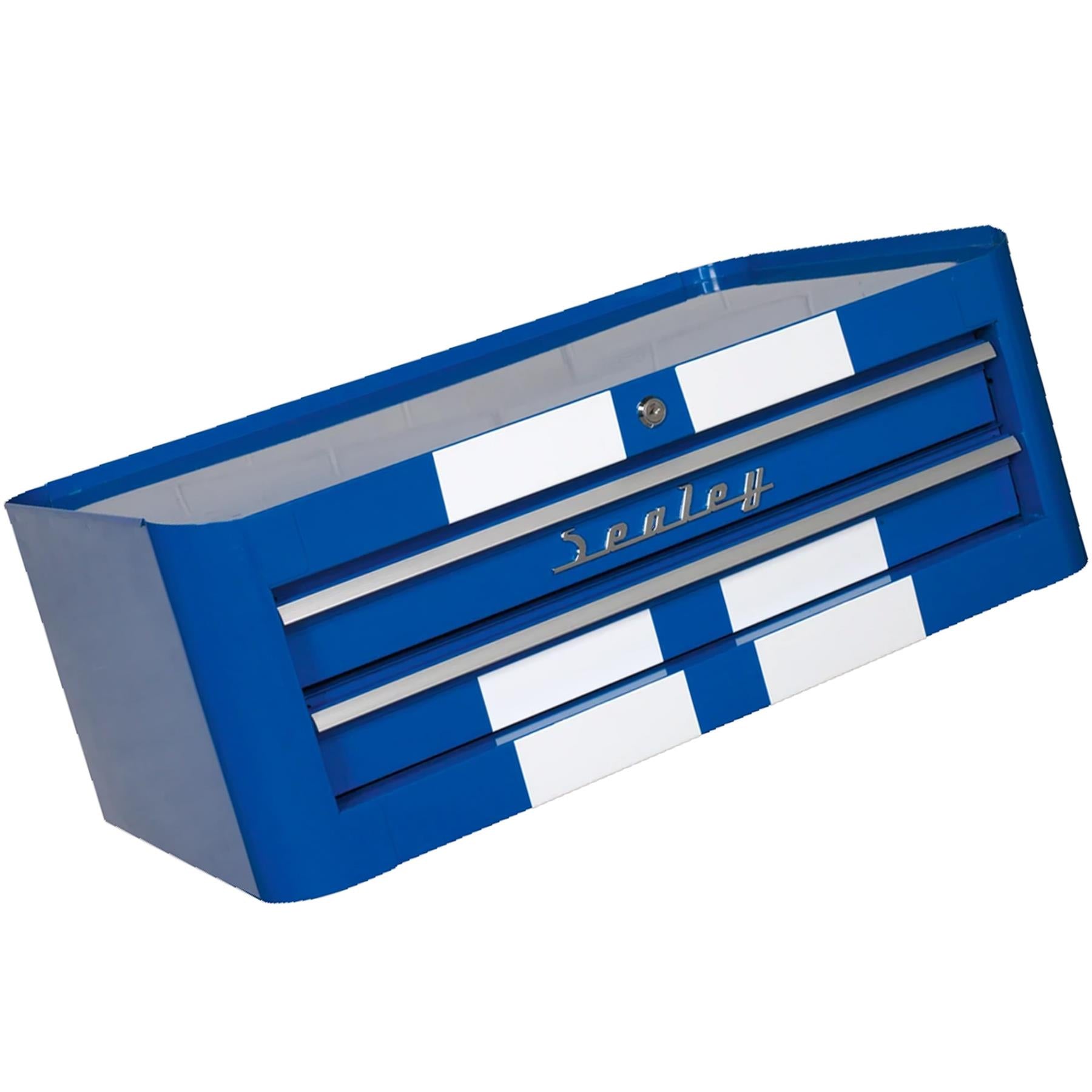 Sealey Mid-Box 2 Drawer Retro Style - Blue with White Stripes