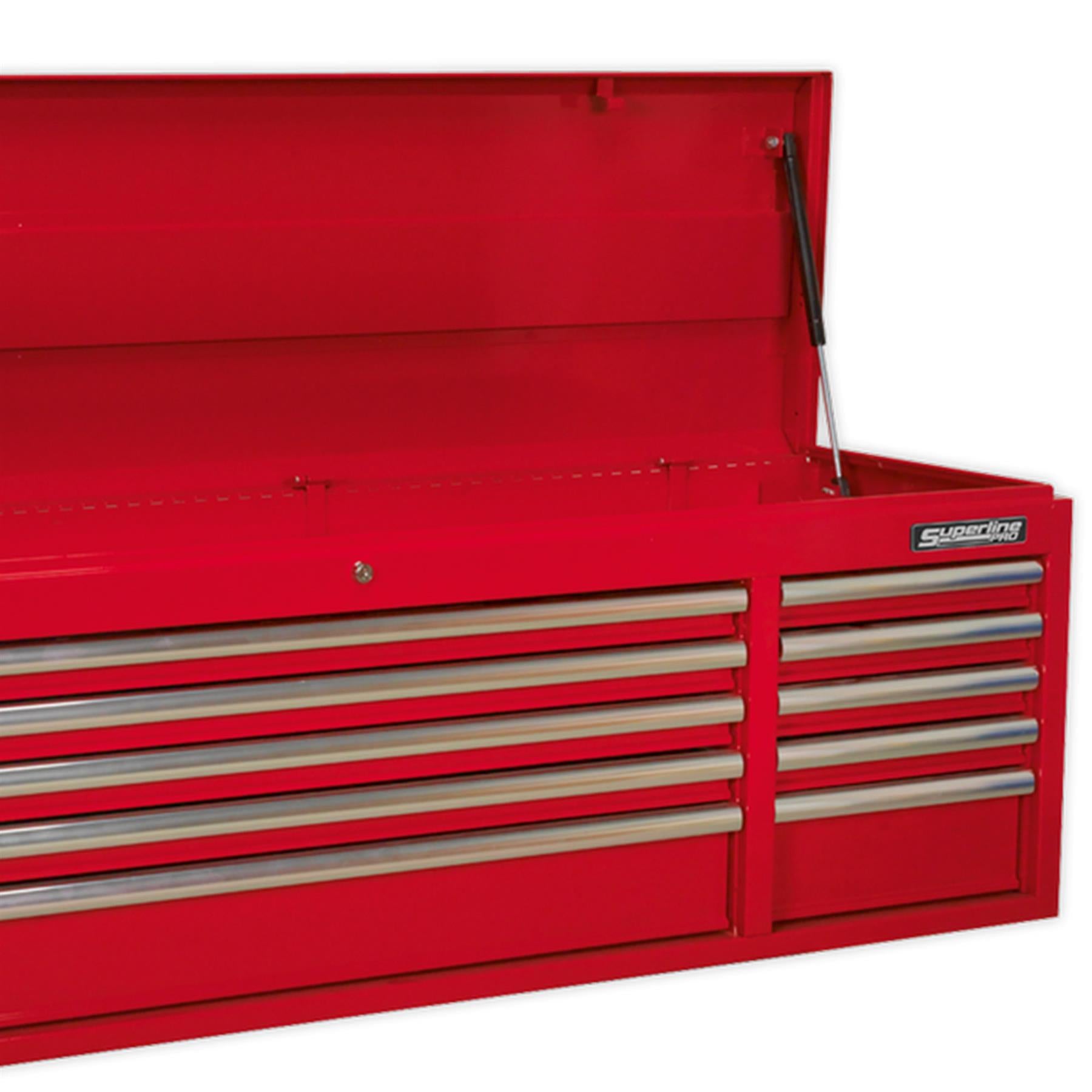 Sealey Topchest 10 Drawer with Ball Bearing Slides Heavy-Duty - Red