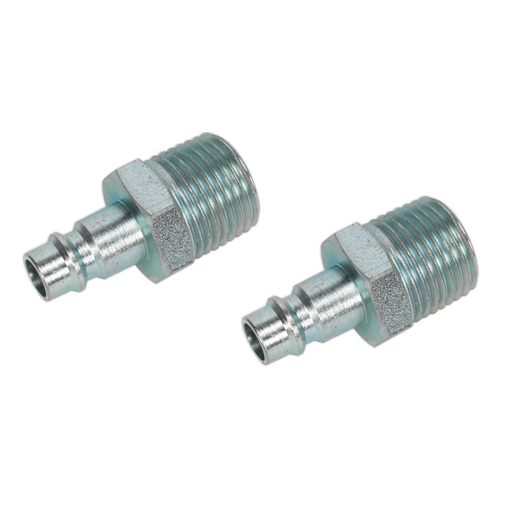 Sealey Screwed Male Adaptor Air Line Connector Quick Coupling 1/2"BSPT Pack of 2